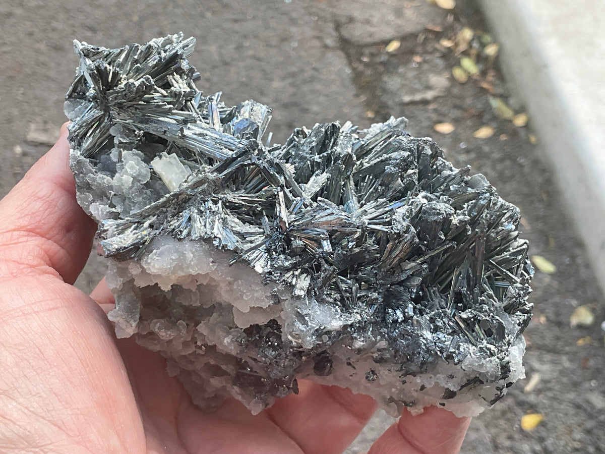 480g Stibnite in Quartz Specimen 2C