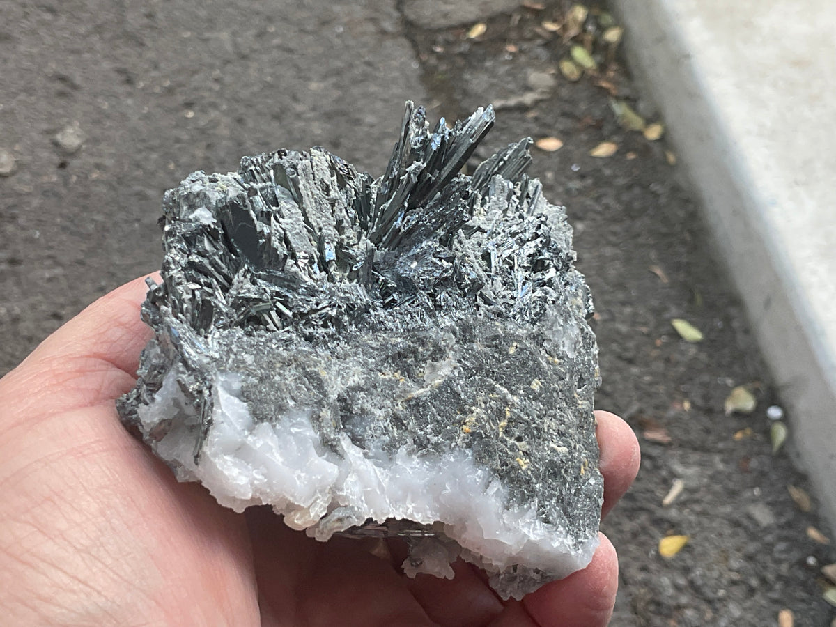 480g Stibnite in Quartz Specimen 2C