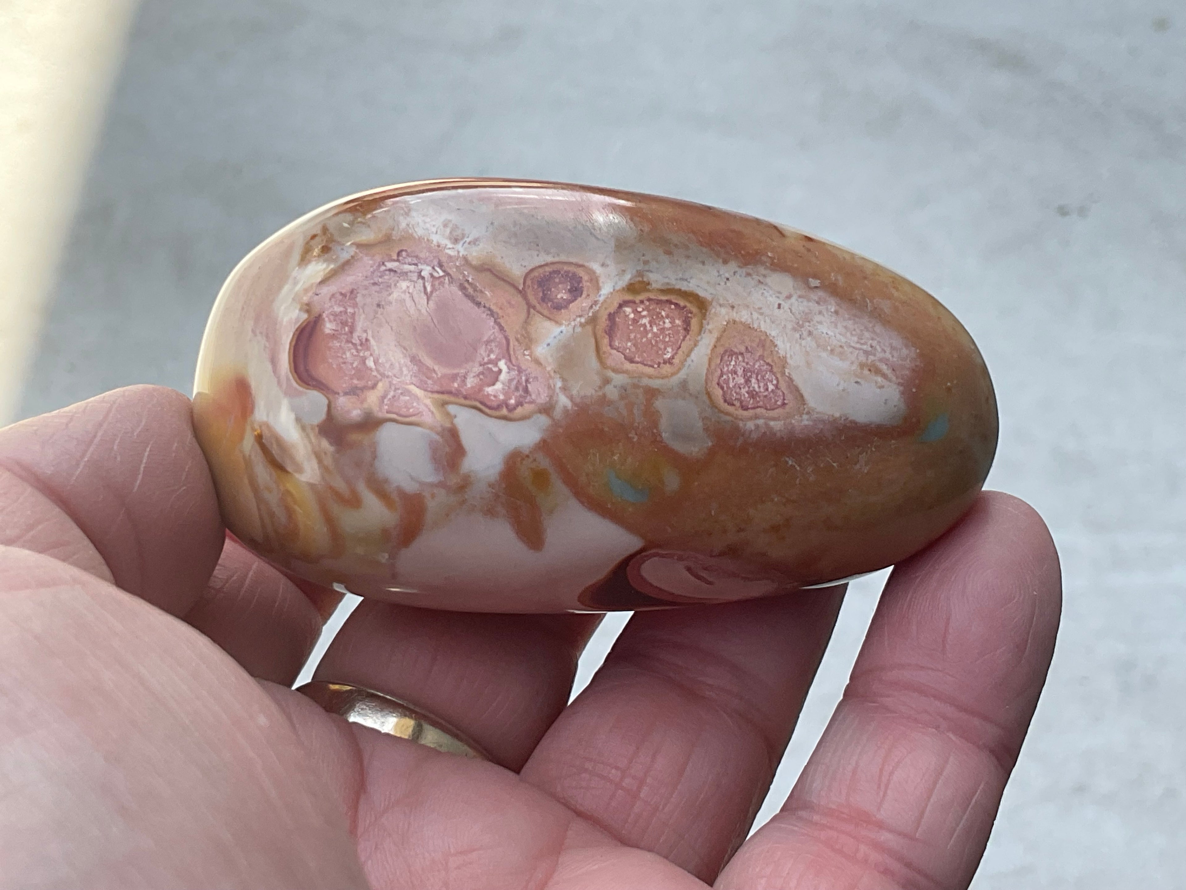 136g Polychrome Jasper Palmstone 12F