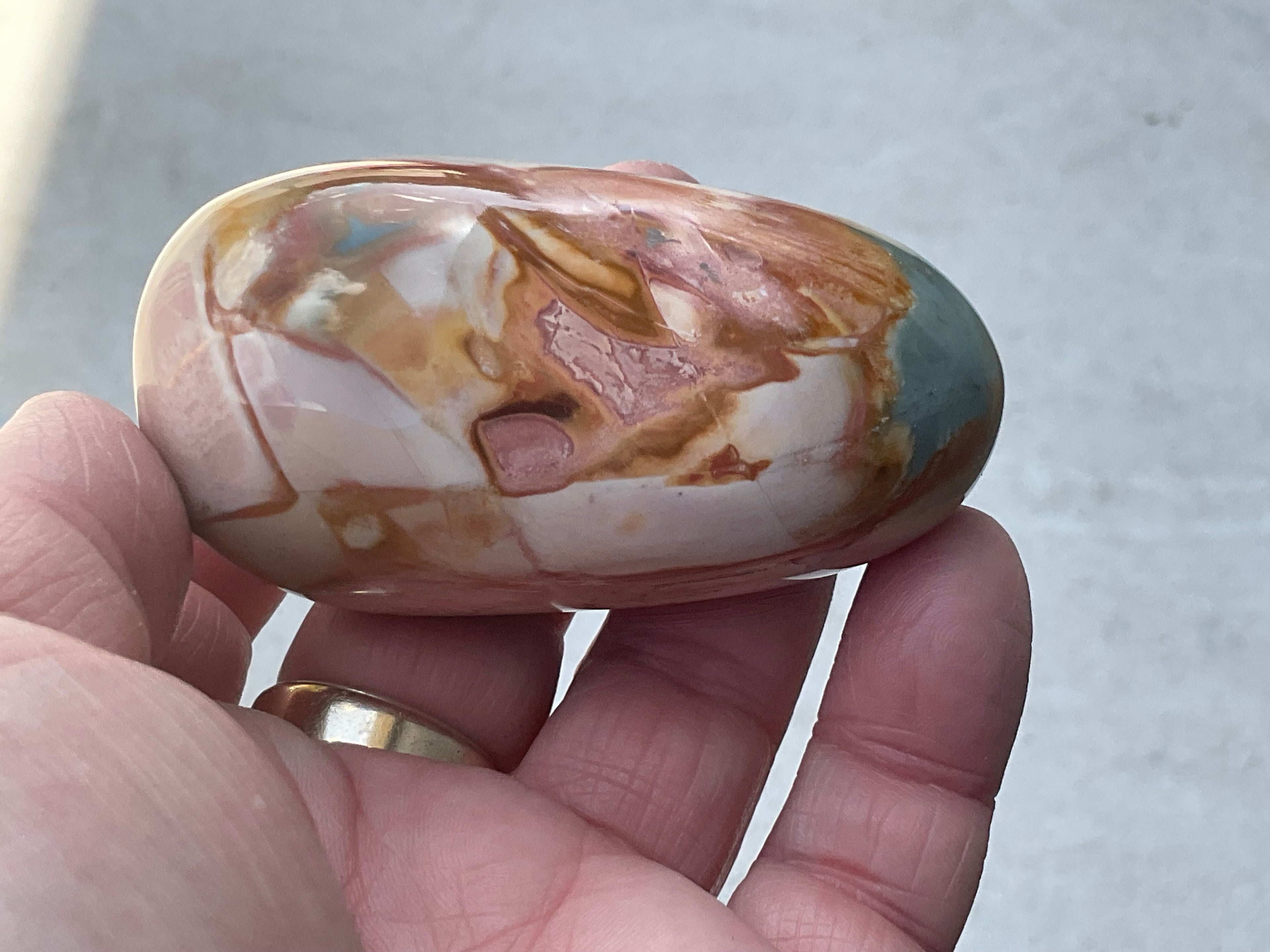 136g Polychrome Jasper Palmstone 12F