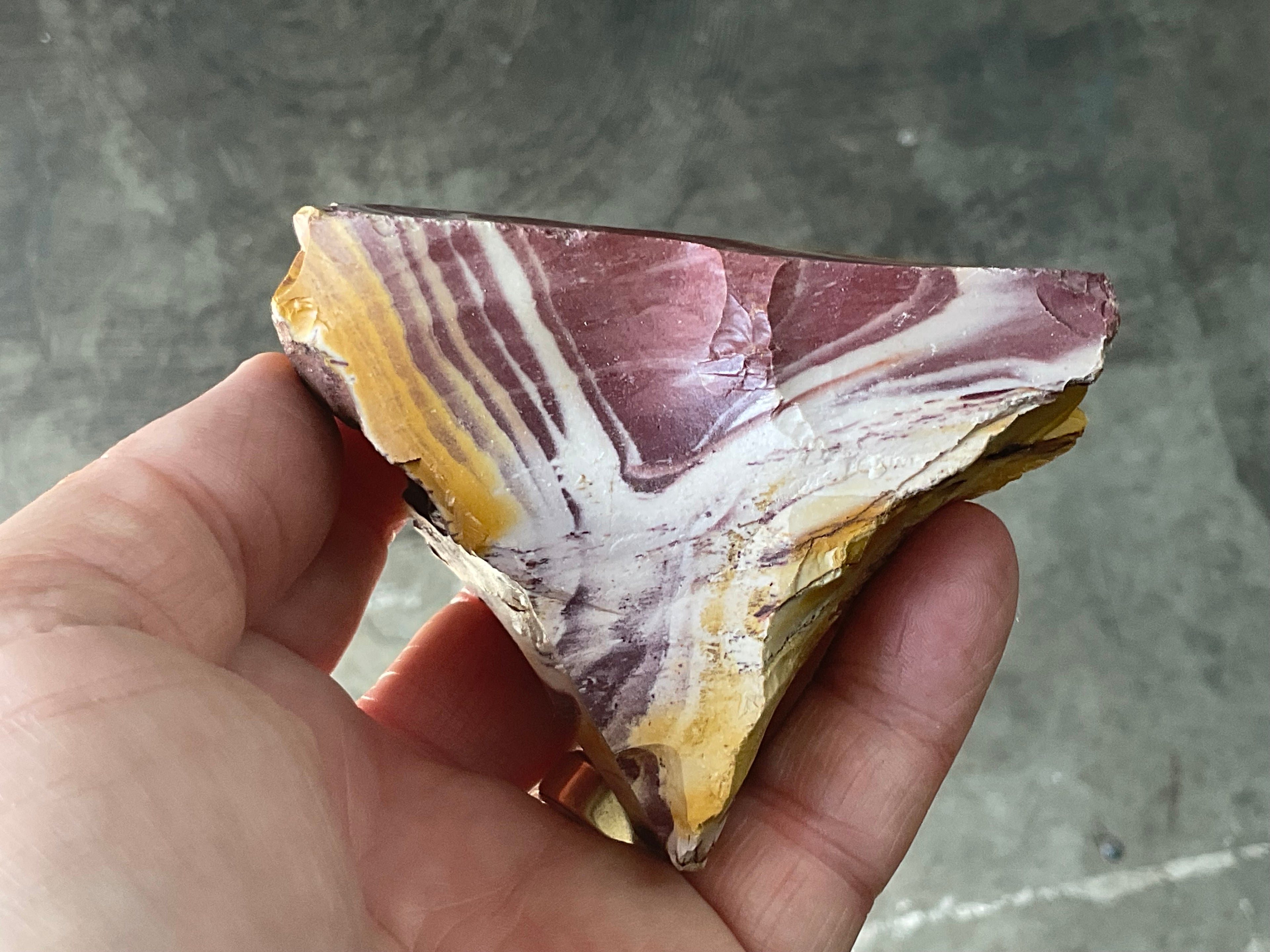 156g Banded Mookaite Rough Piece 1A
