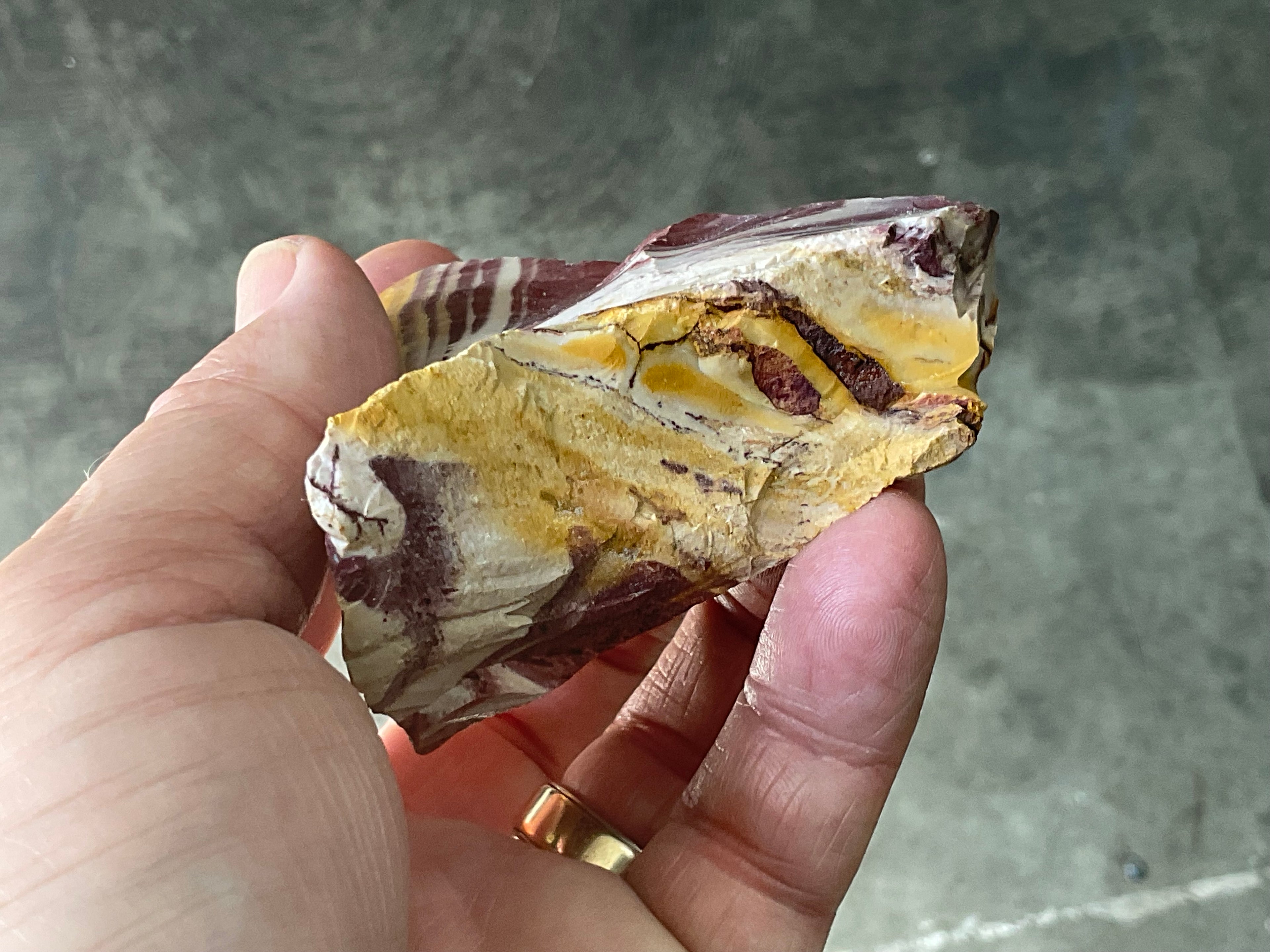 156g Banded Mookaite Rough Piece 1A