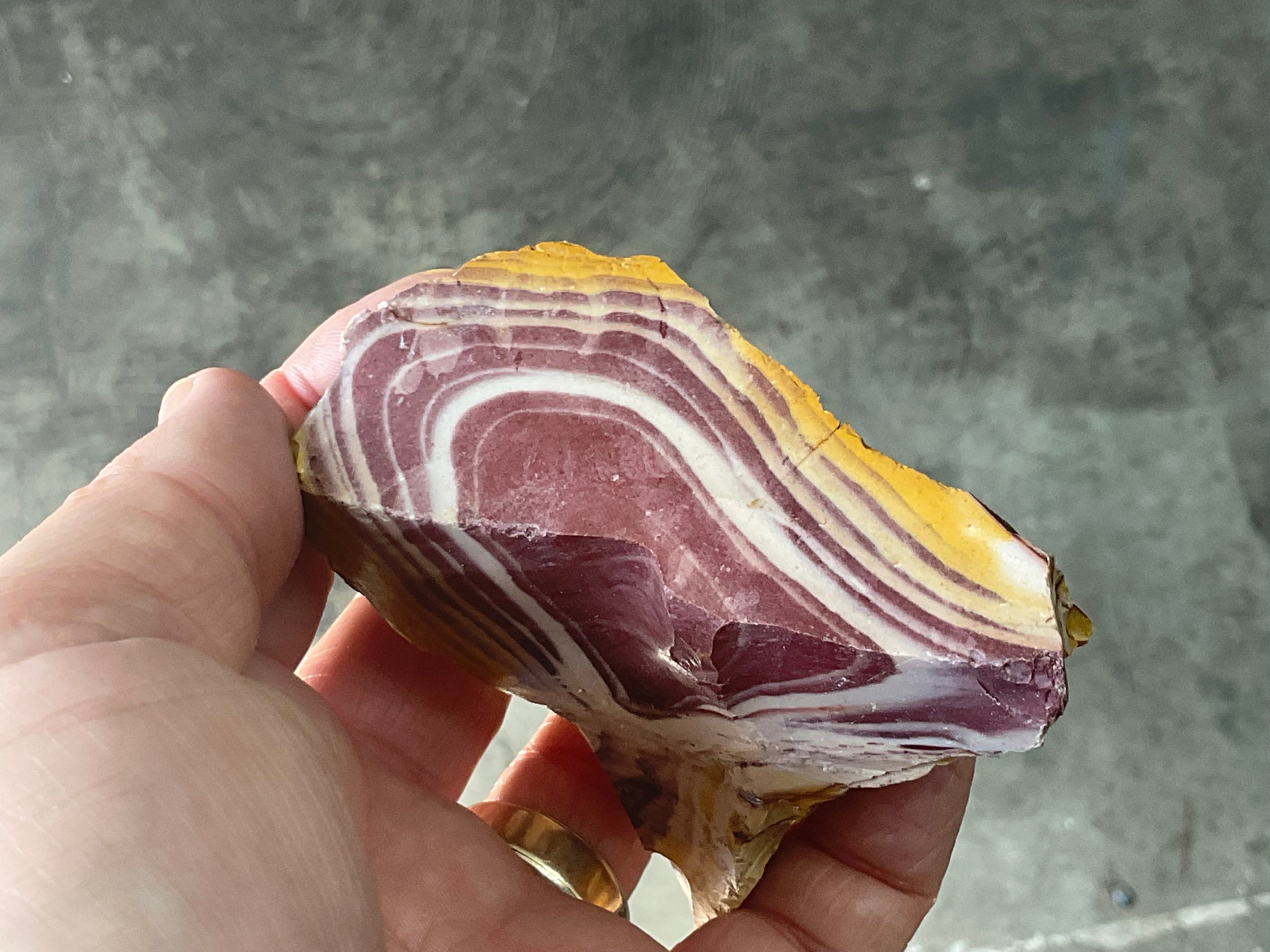 156g Banded Mookaite Rough Piece 1A