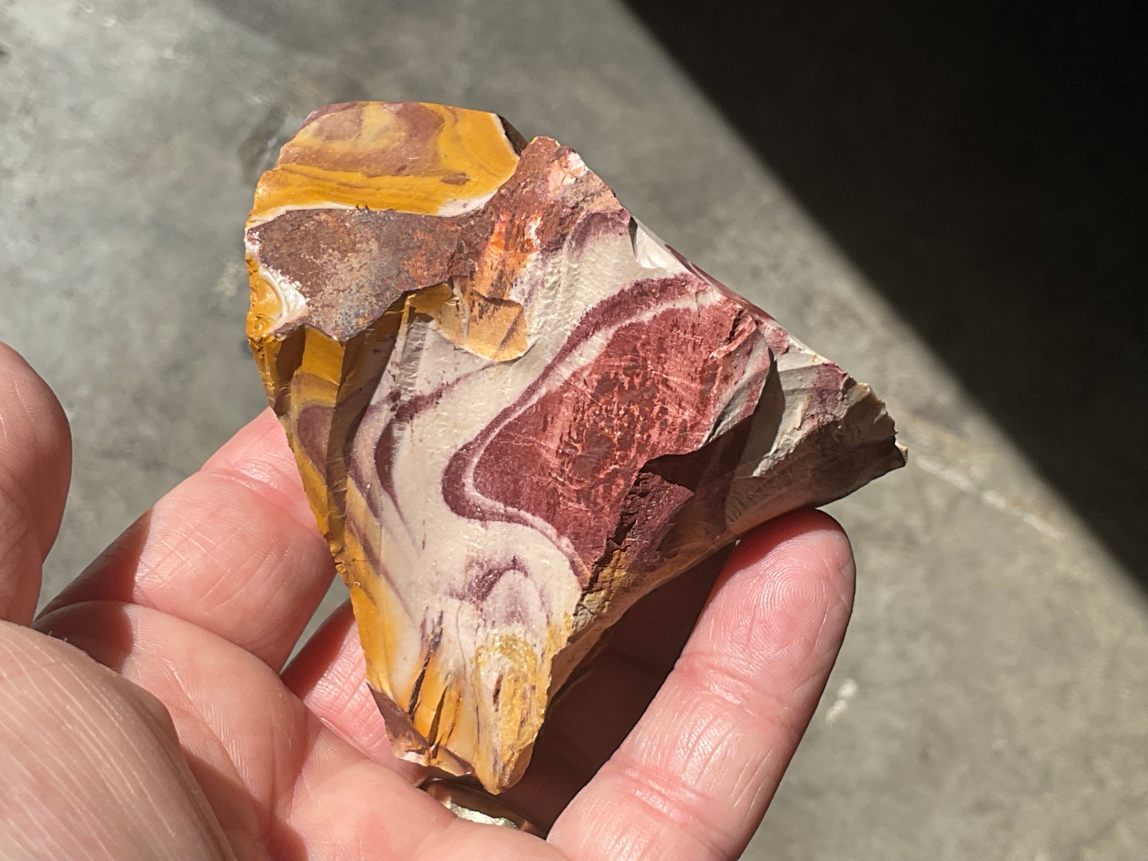 156g Banded Mookaite Rough Piece 1A