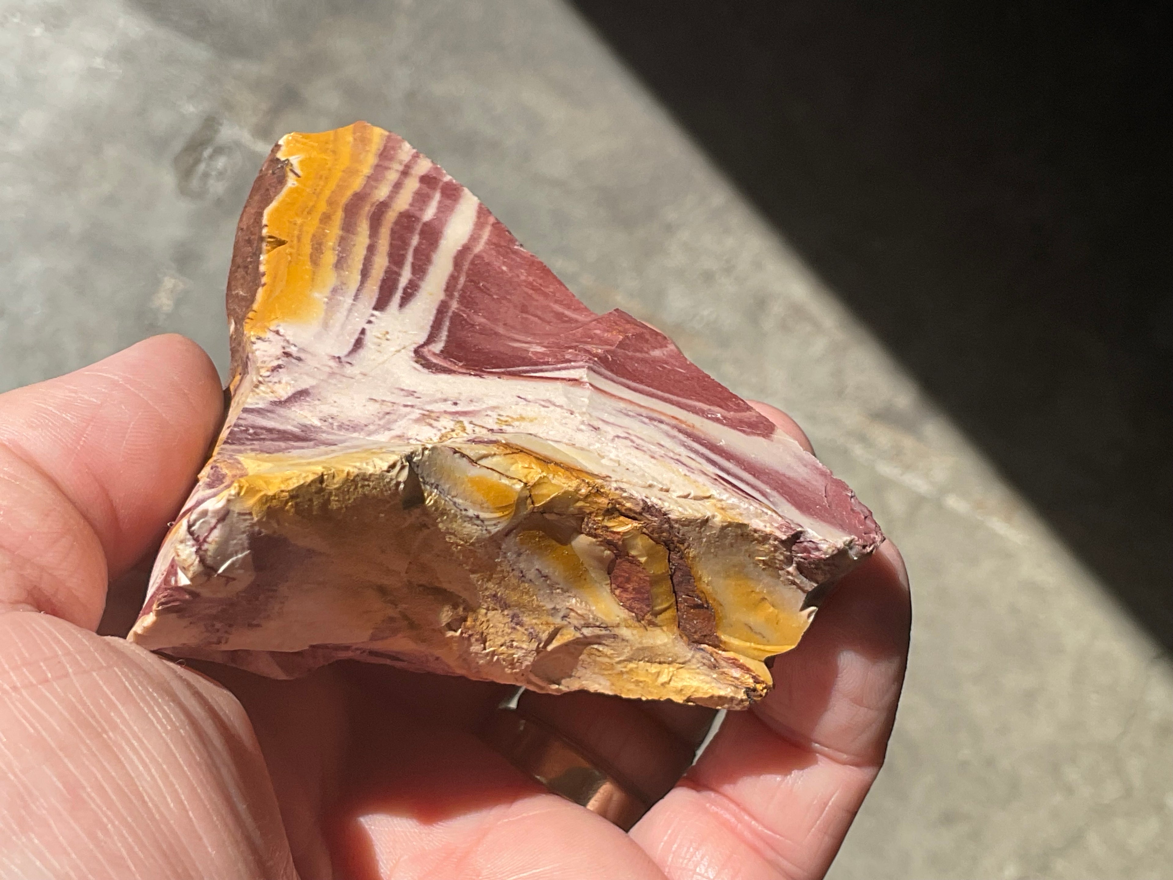 156g Banded Mookaite Rough Piece 1A