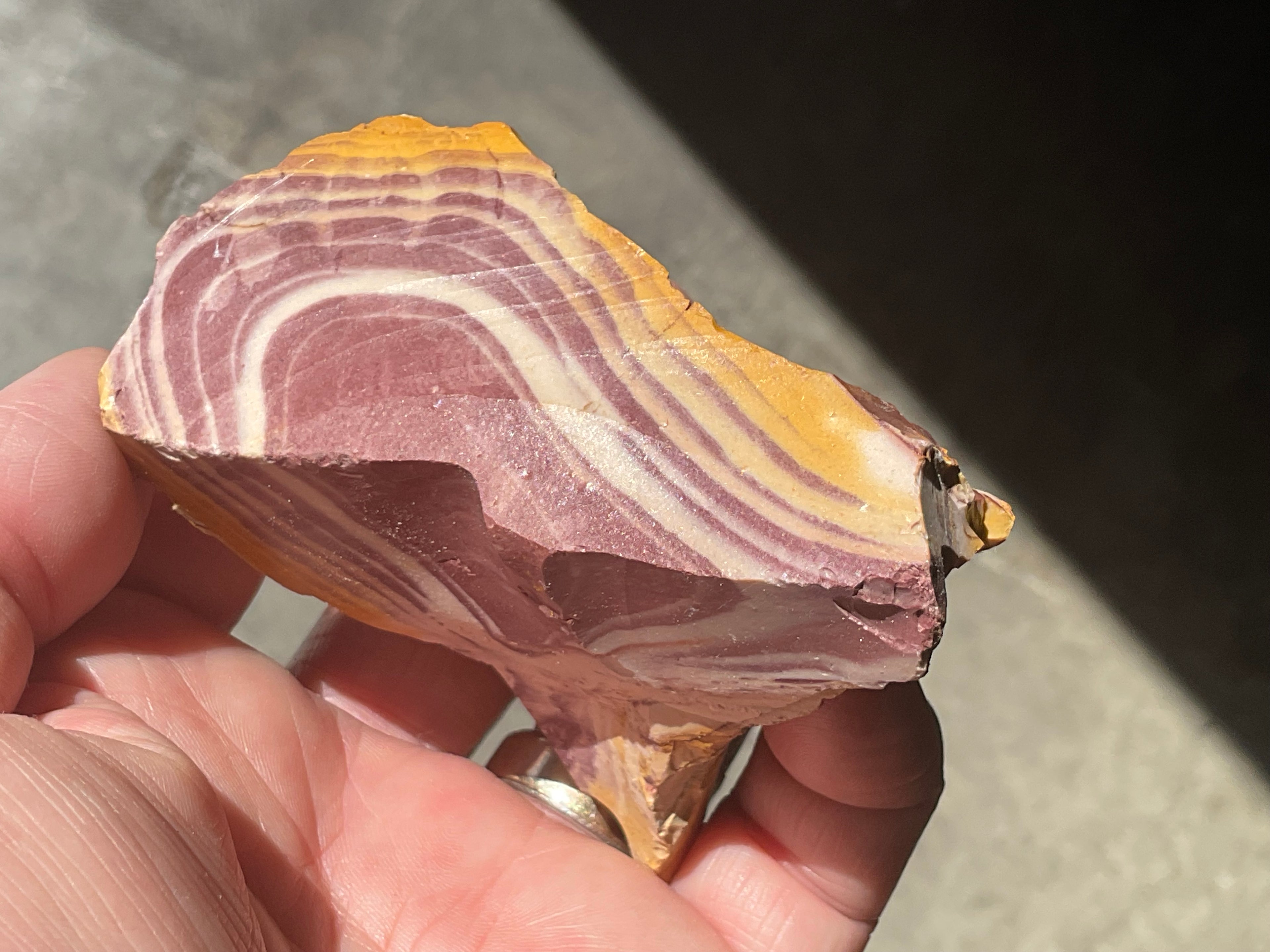 156g Banded Mookaite Rough Piece 1A