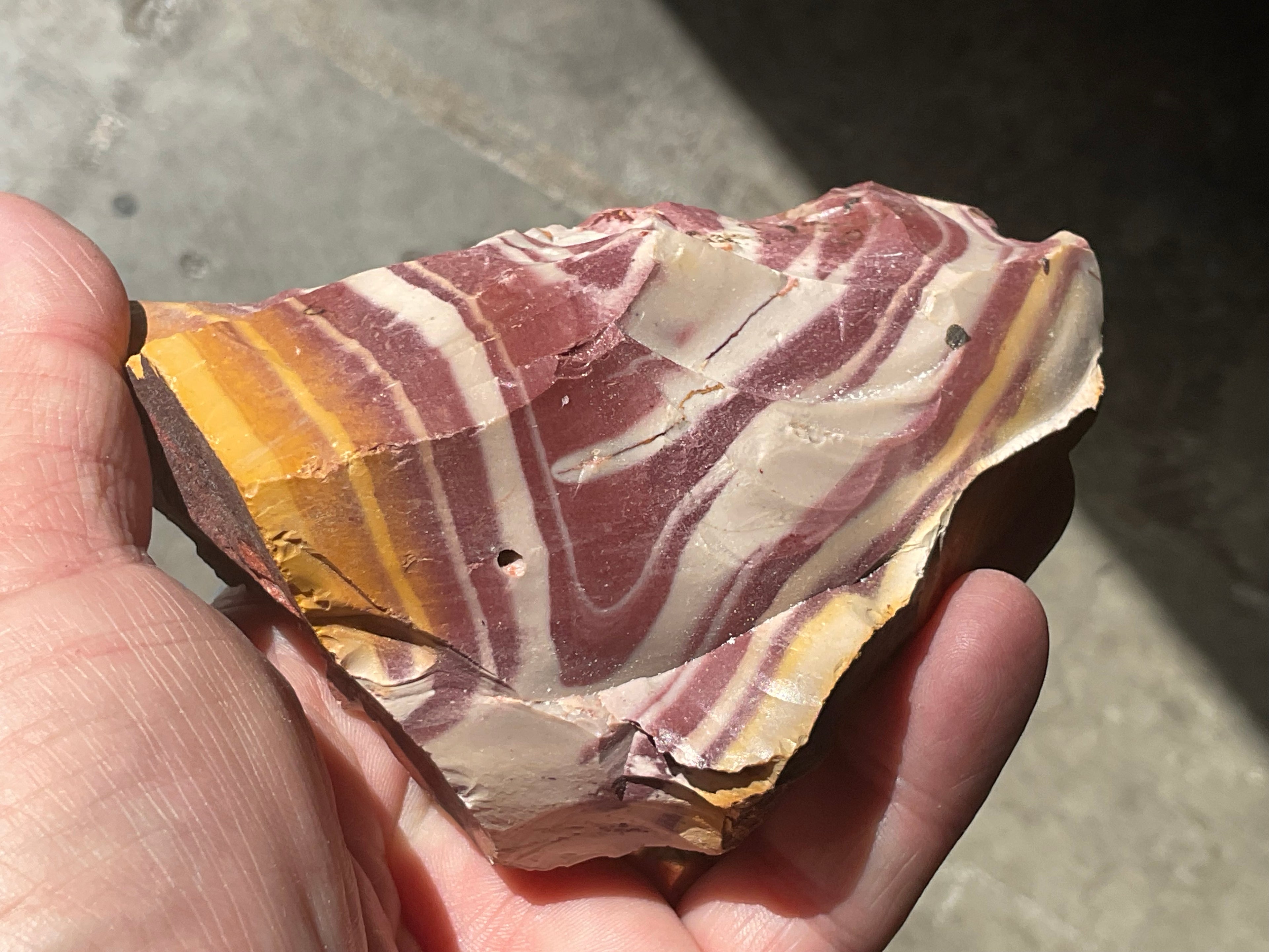 322g Banded Mookaite Rough Piece 2A