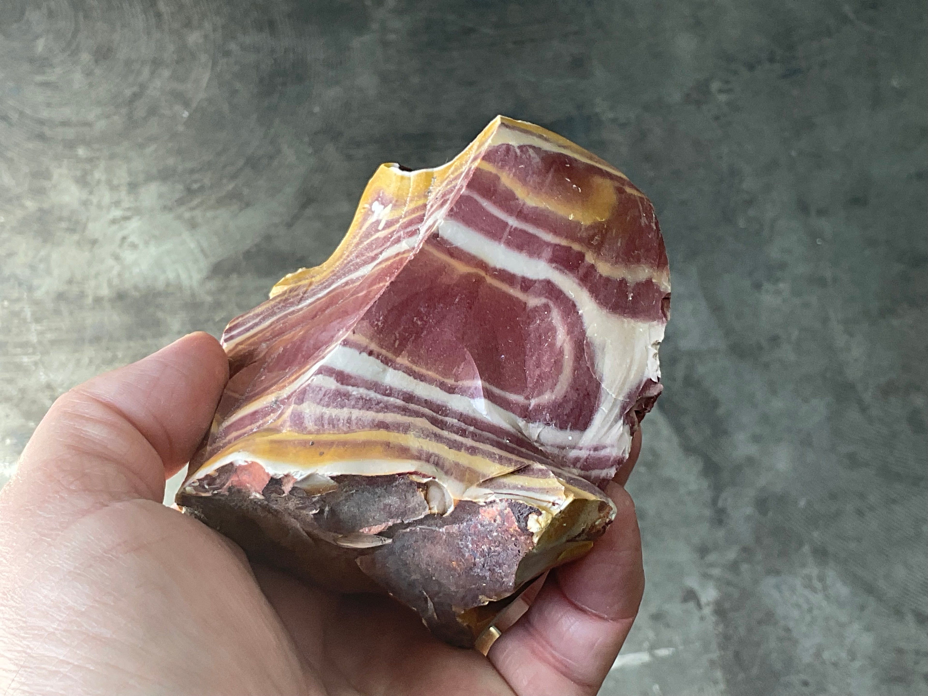 538g Banded Mookaite Rough Piece 2B