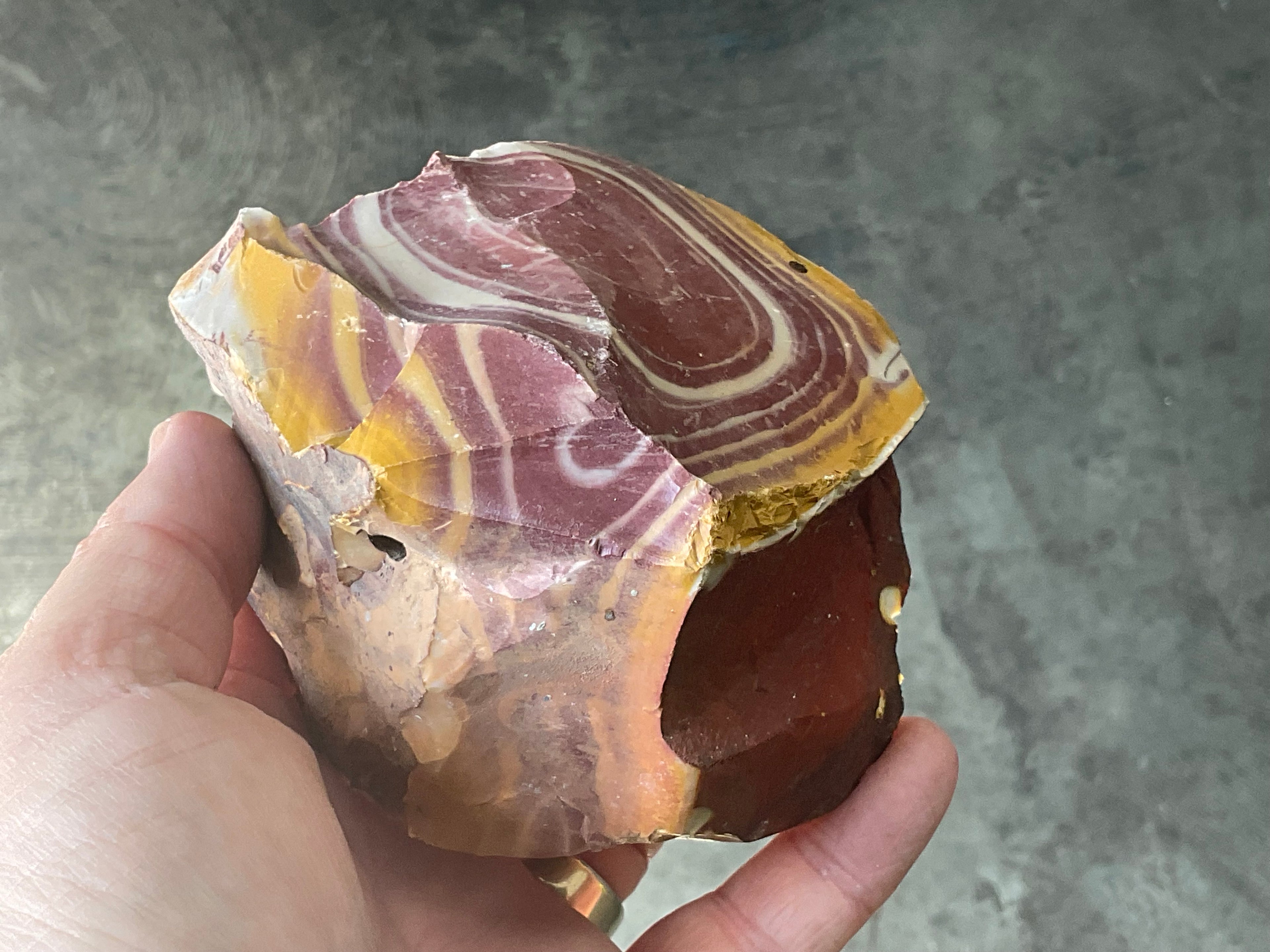 538g Banded Mookaite Rough Piece 2B