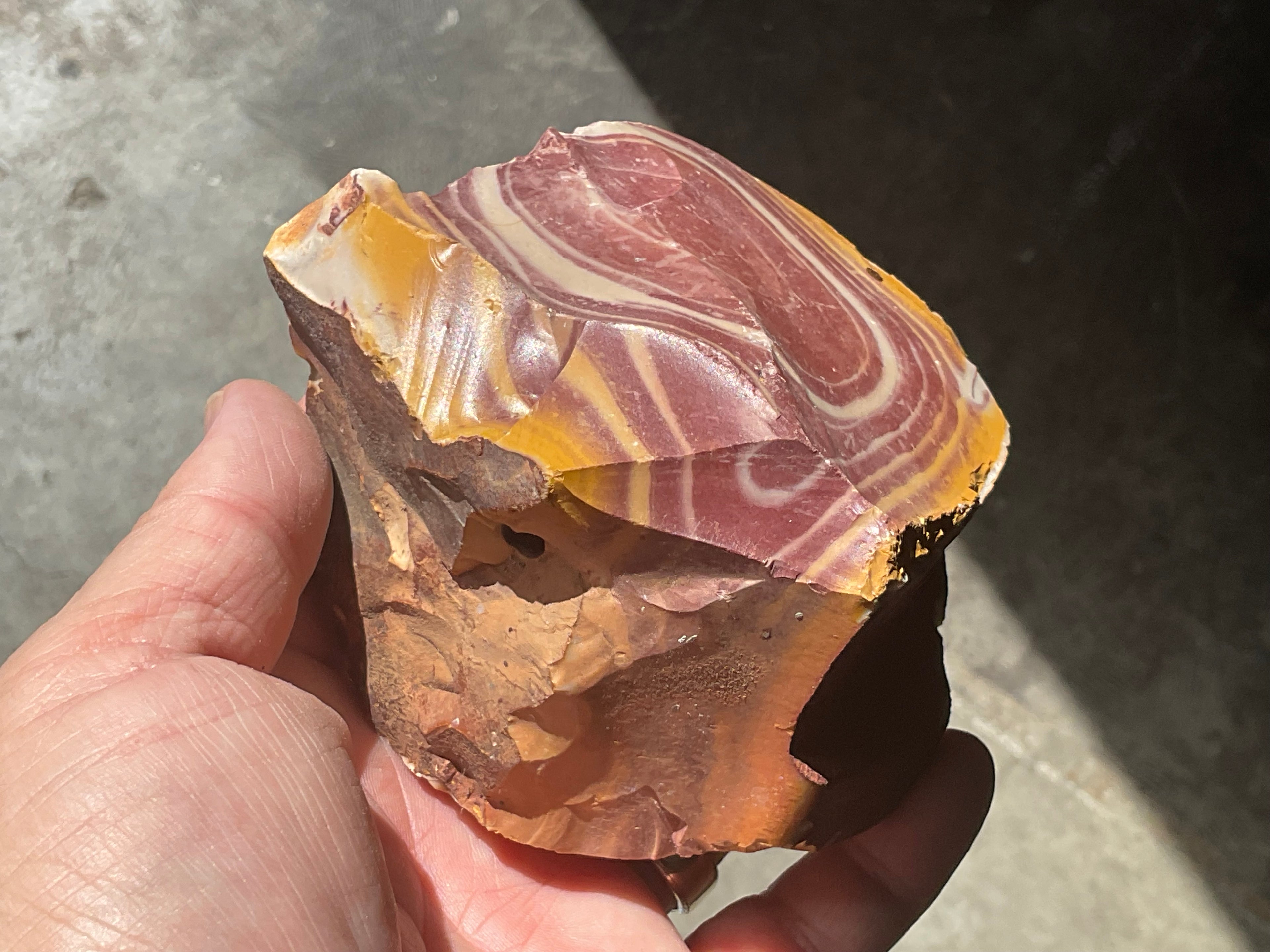 538g Banded Mookaite Rough Piece 2B