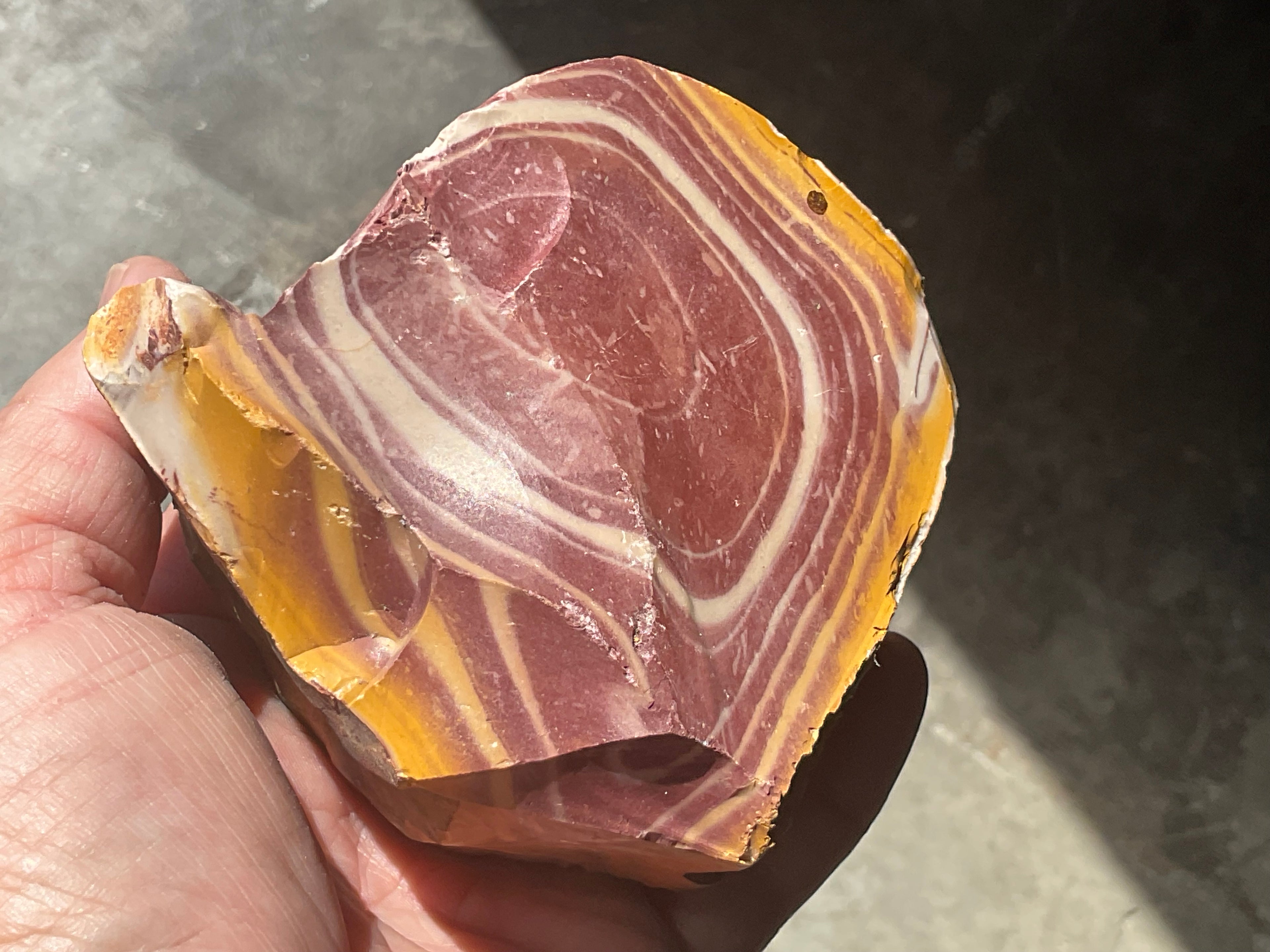 538g Banded Mookaite Rough Piece 2B