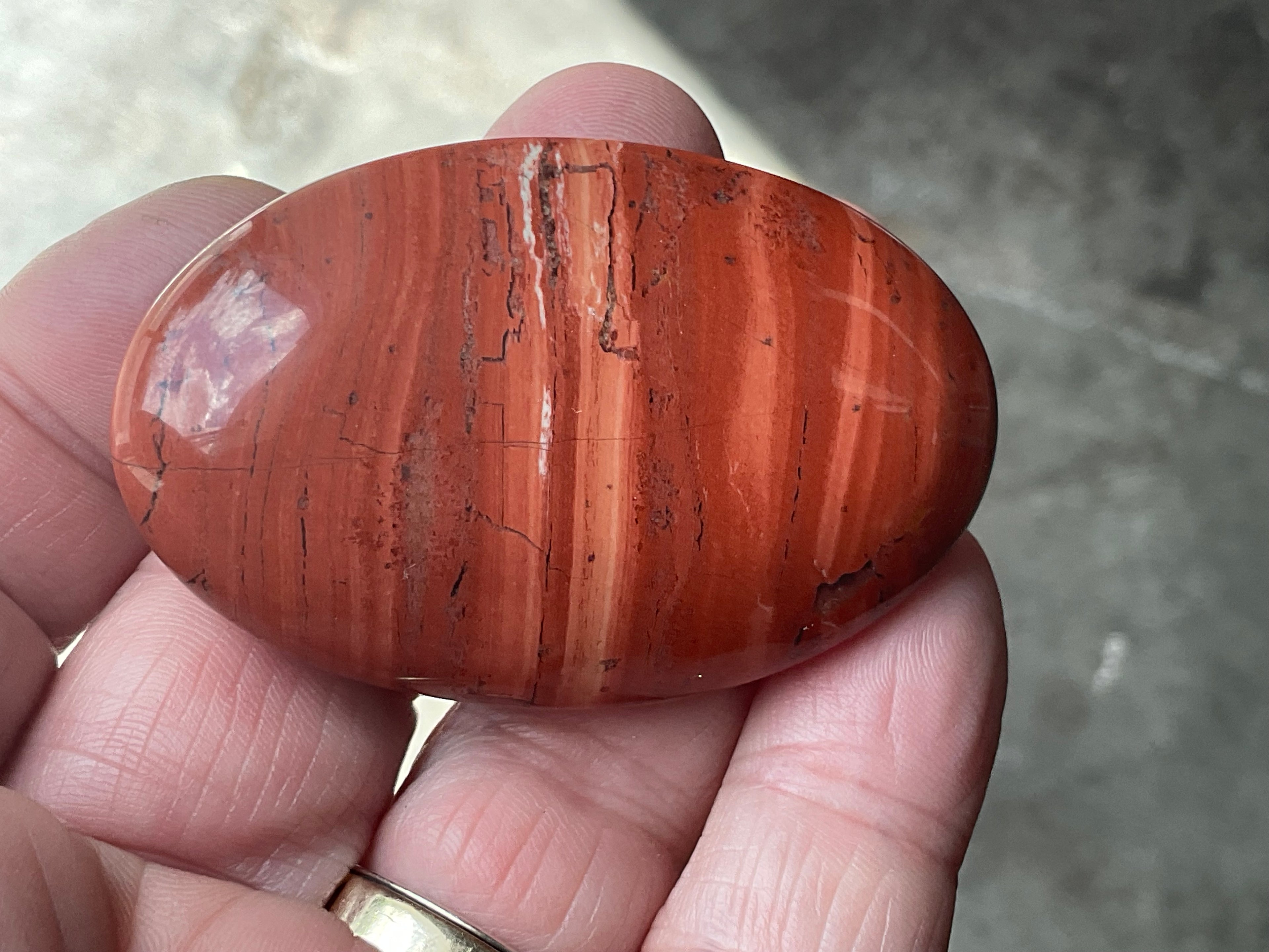 52g Red Jasper Palmstone 1C