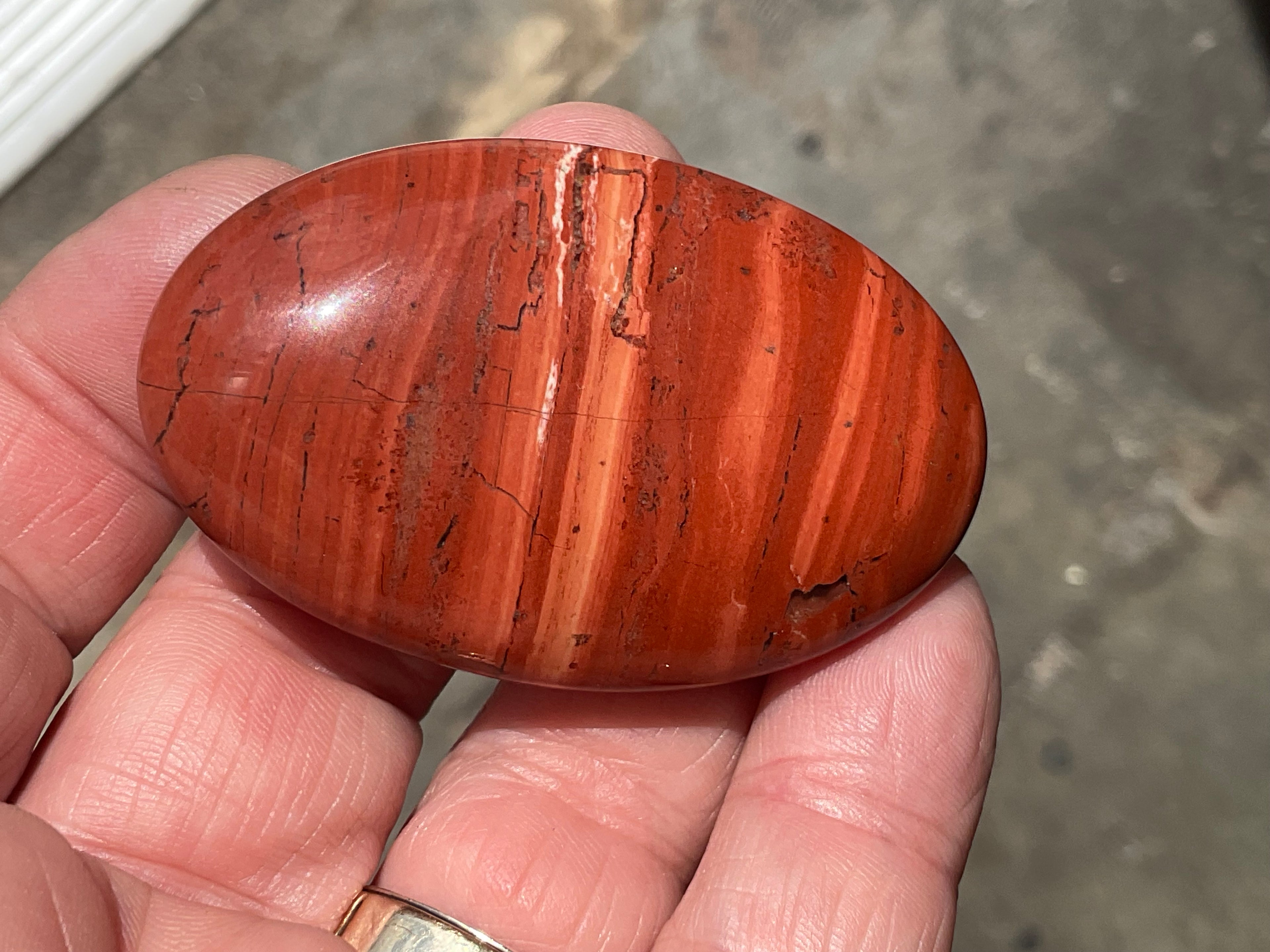 52g Red Jasper Palmstone 1C
