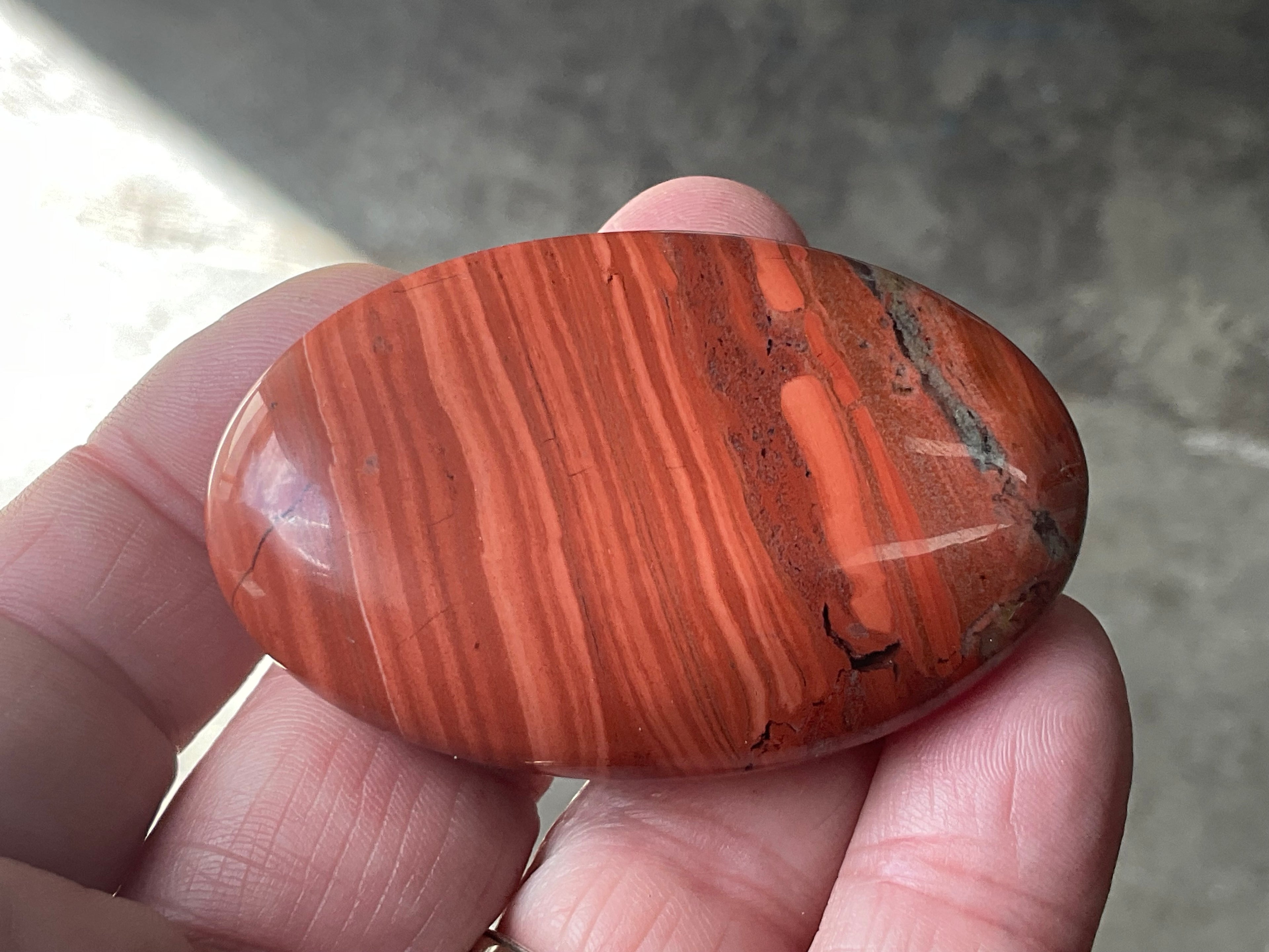 56g Red Jasper Palmstone 3A