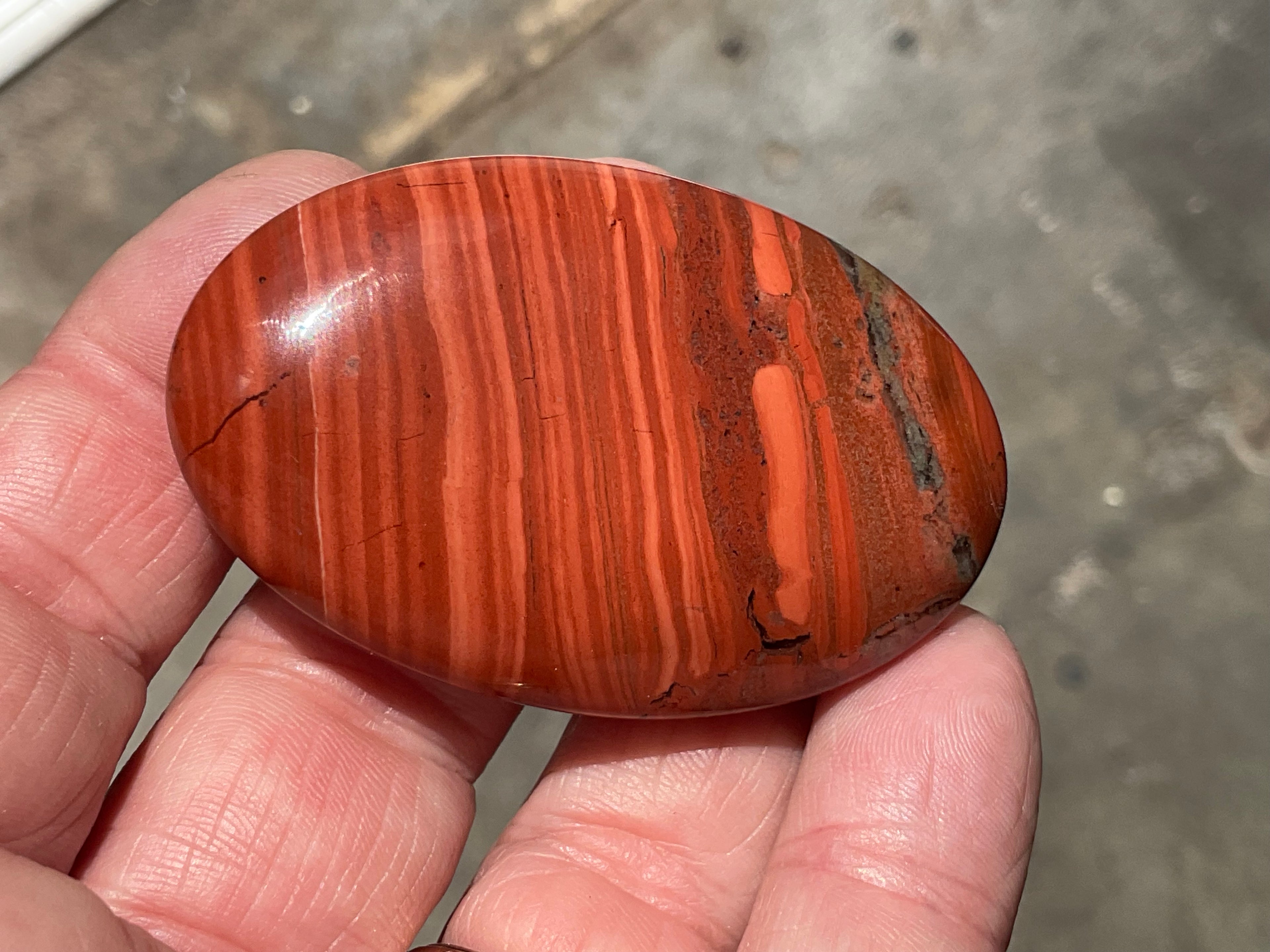 56g Red Jasper Palmstone 3A
