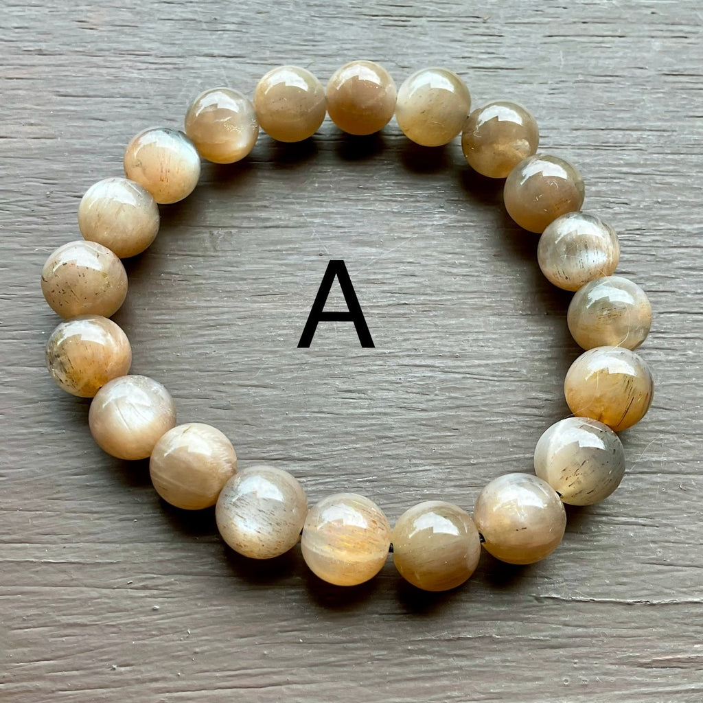 12mm Black Moonstone Bead Bracelet Group