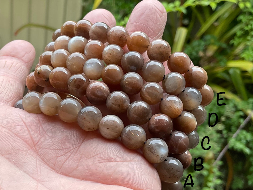 8mm Black Moonstone Bead Bracelet Group