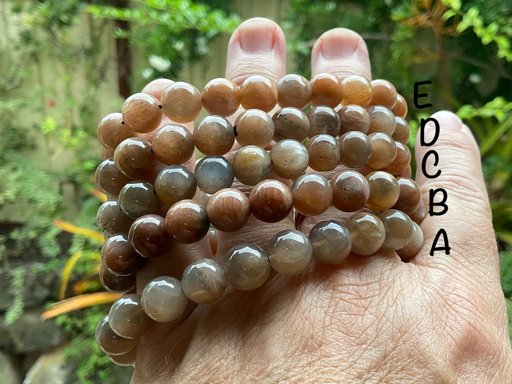 8mm Black Moonstone Bead Bracelet Group