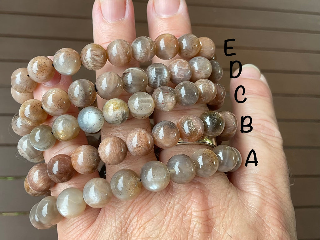 8mm Black Moonstone Bead Bracelet Group