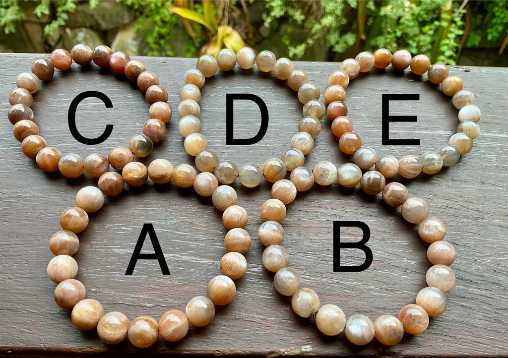 8mm Black Moonstone Bead Bracelet Group
