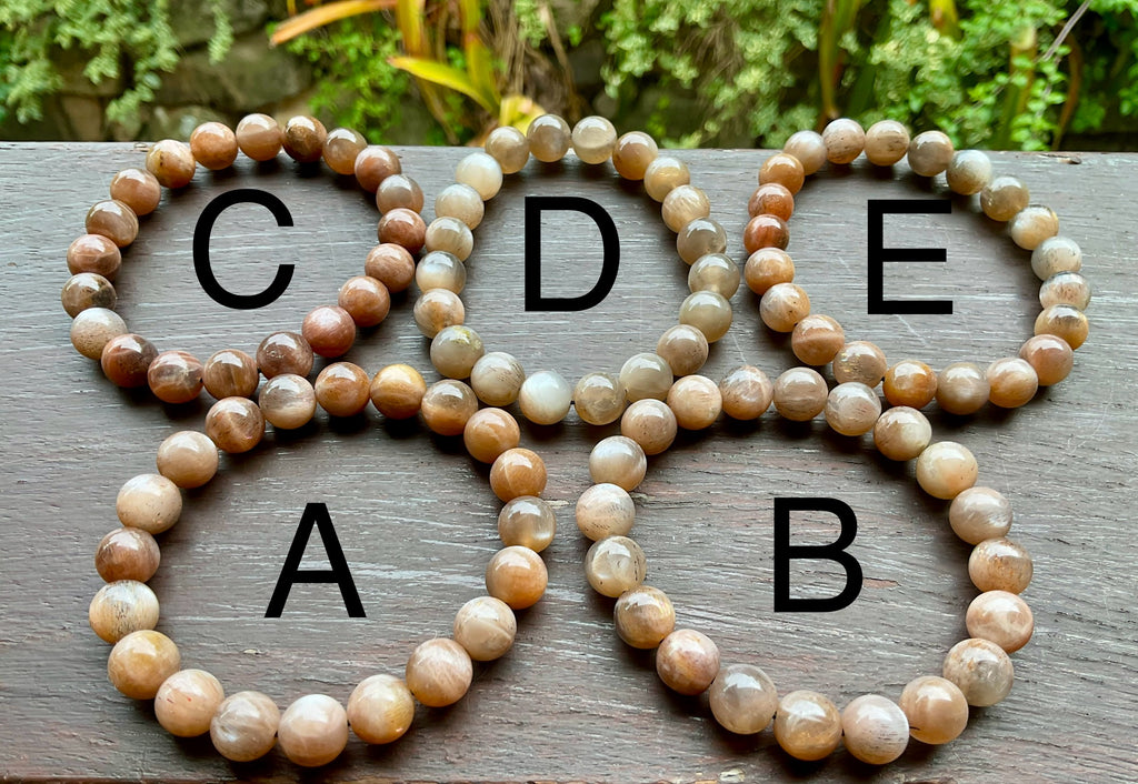 8mm Black Moonstone Bead Bracelet Group