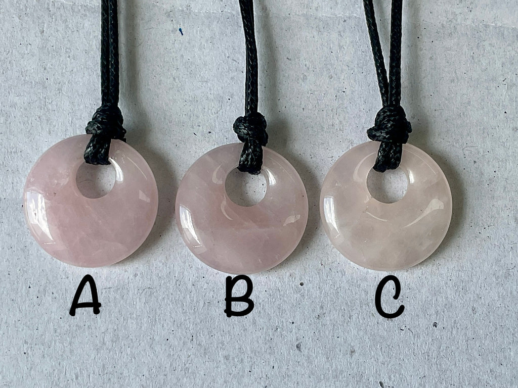Rose Quartz Donut (Pi Stone) Variation Necklace Group 1
