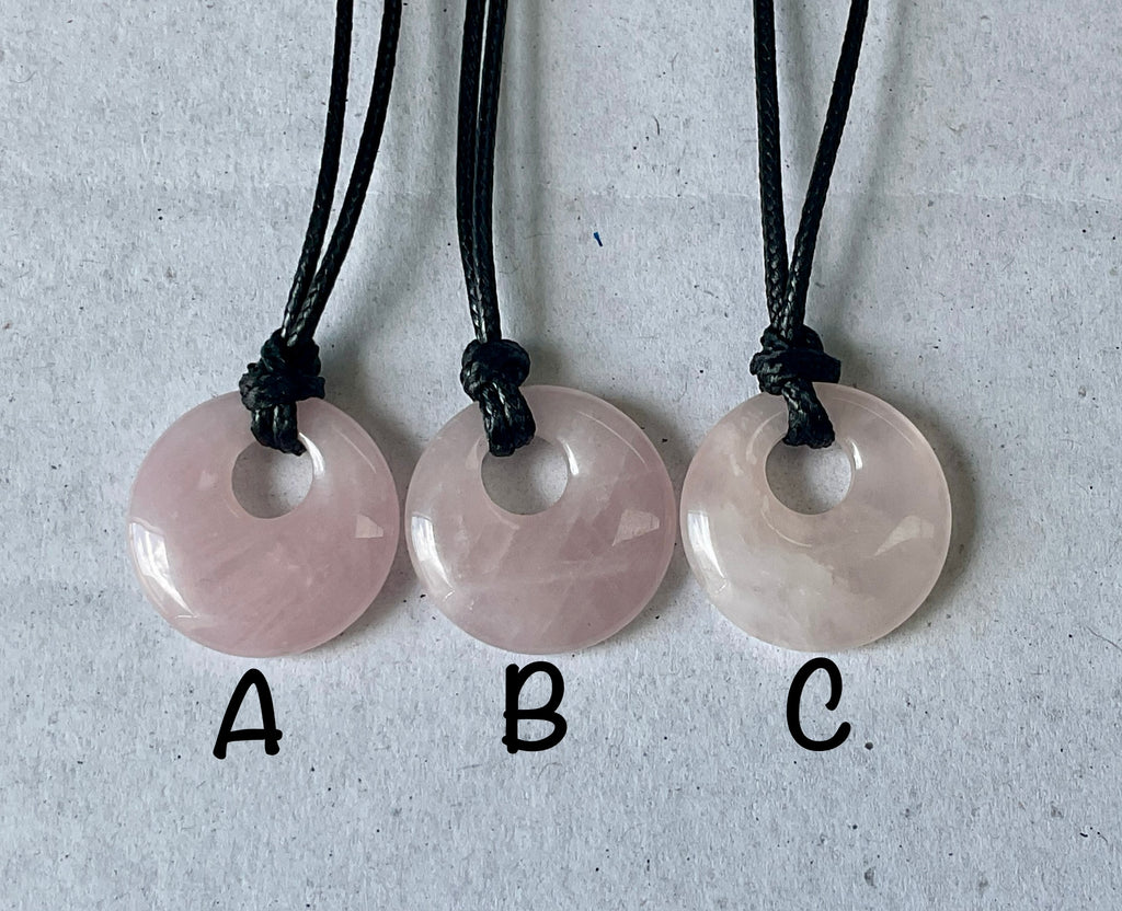 Rose Quartz Donut (Pi Stone) Variation Necklace Group 1
