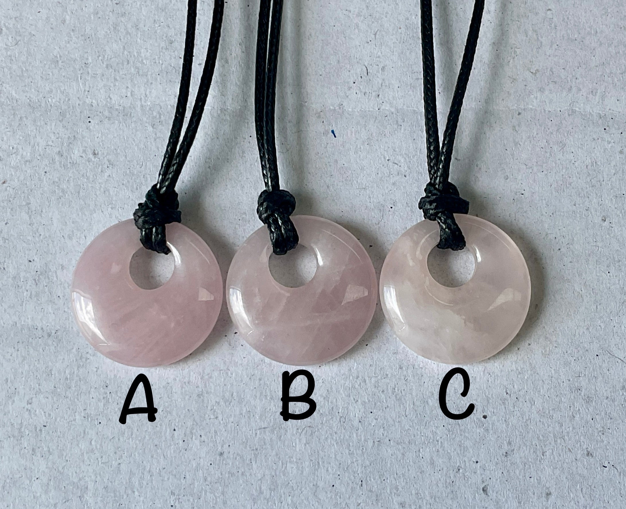 Rose Quartz Donut (Pi Stone) Variation Necklace Group 1