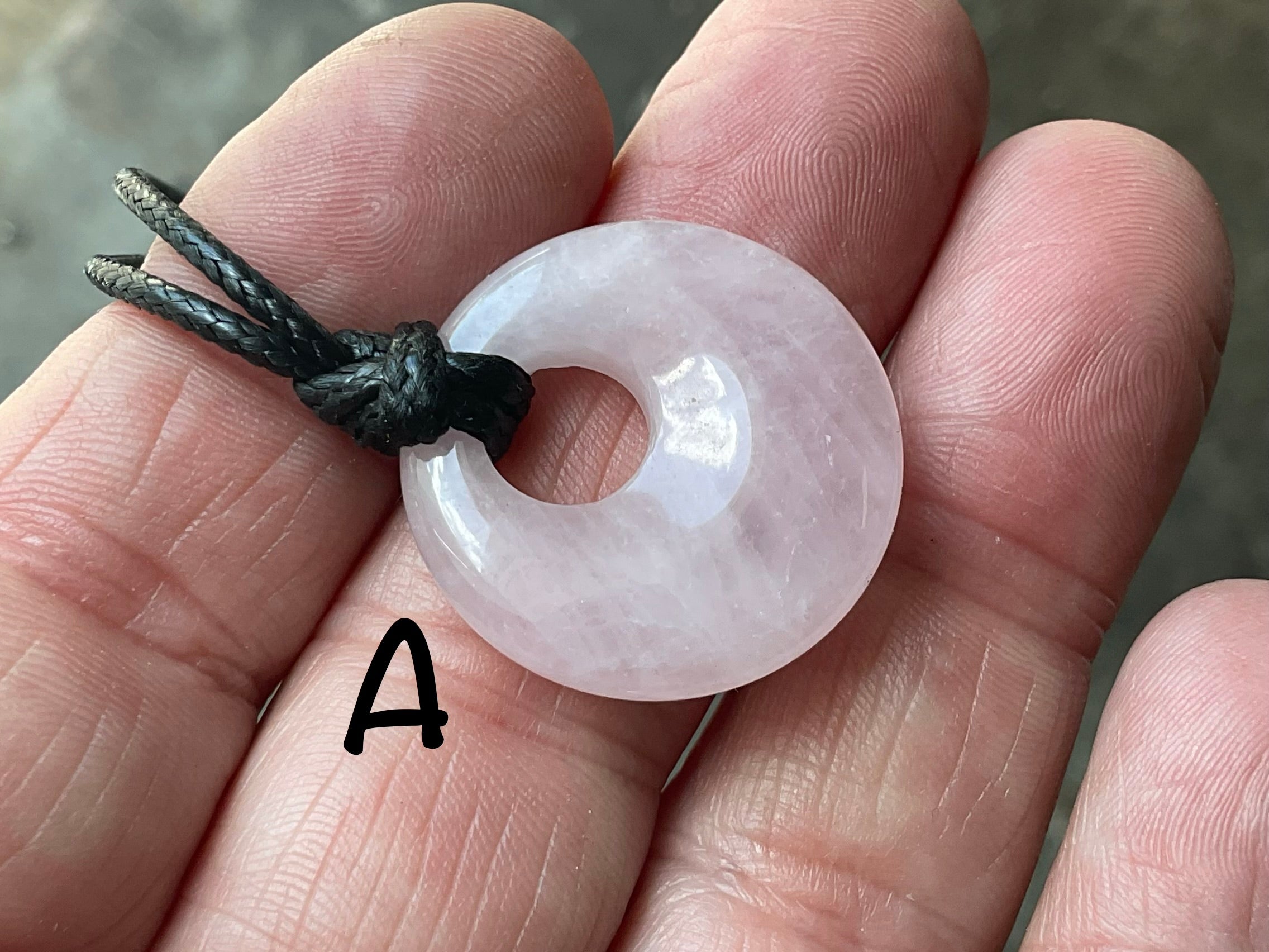 Rose Quartz Donut (Pi Stone) Variation Necklace Group 1