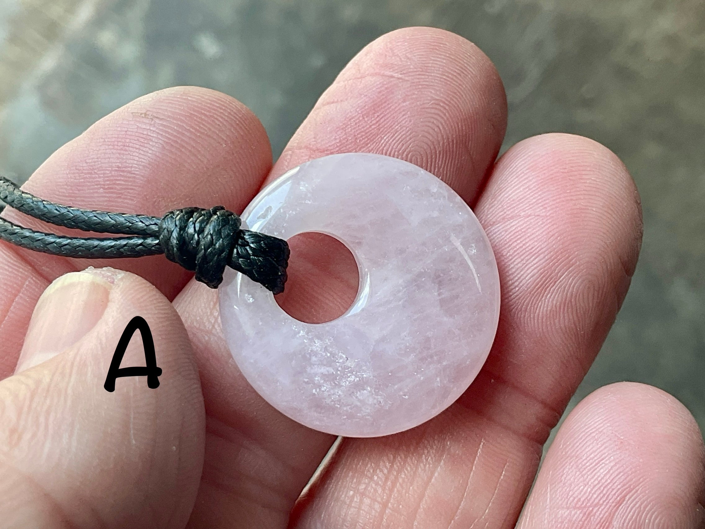 Rose Quartz Donut (Pi Stone) Variation Necklace Group 1
