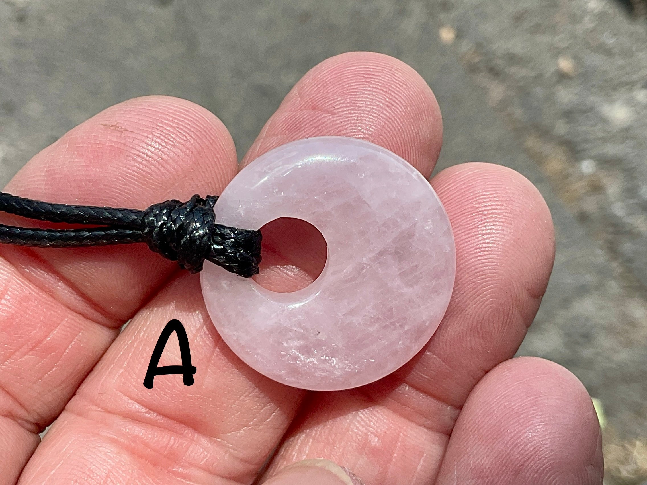 Rose Quartz Donut (Pi Stone) Variation Necklace Group 1