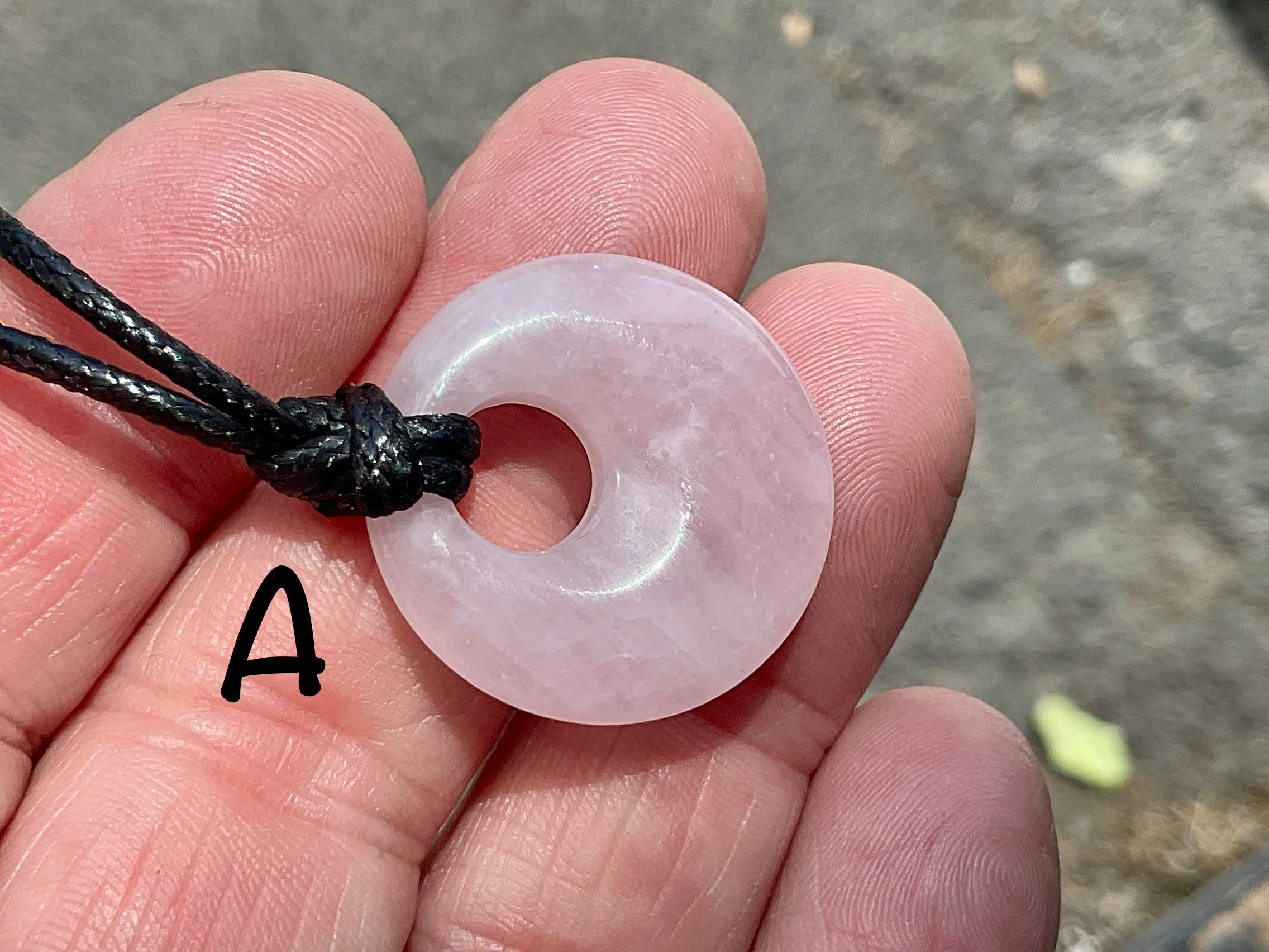 Rose Quartz Donut (Pi Stone) Variation Necklace Group 1