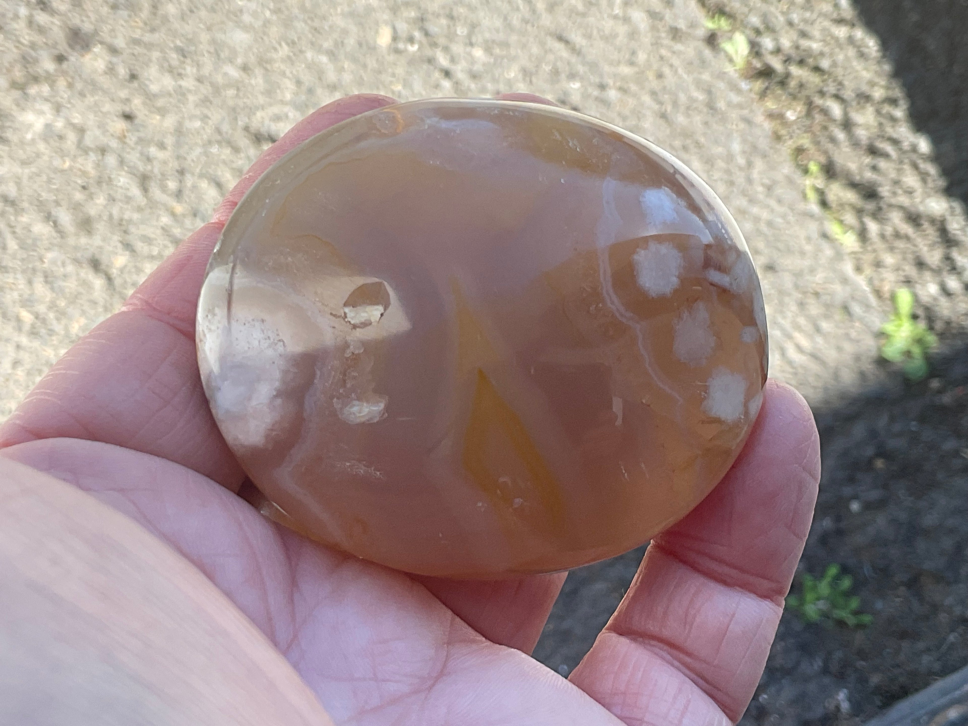 133g Flower Agate Palmstone B