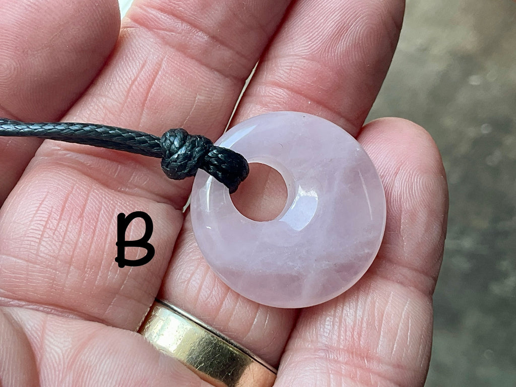 Rose Quartz Donut (Pi Stone) Variation Necklace Group 1