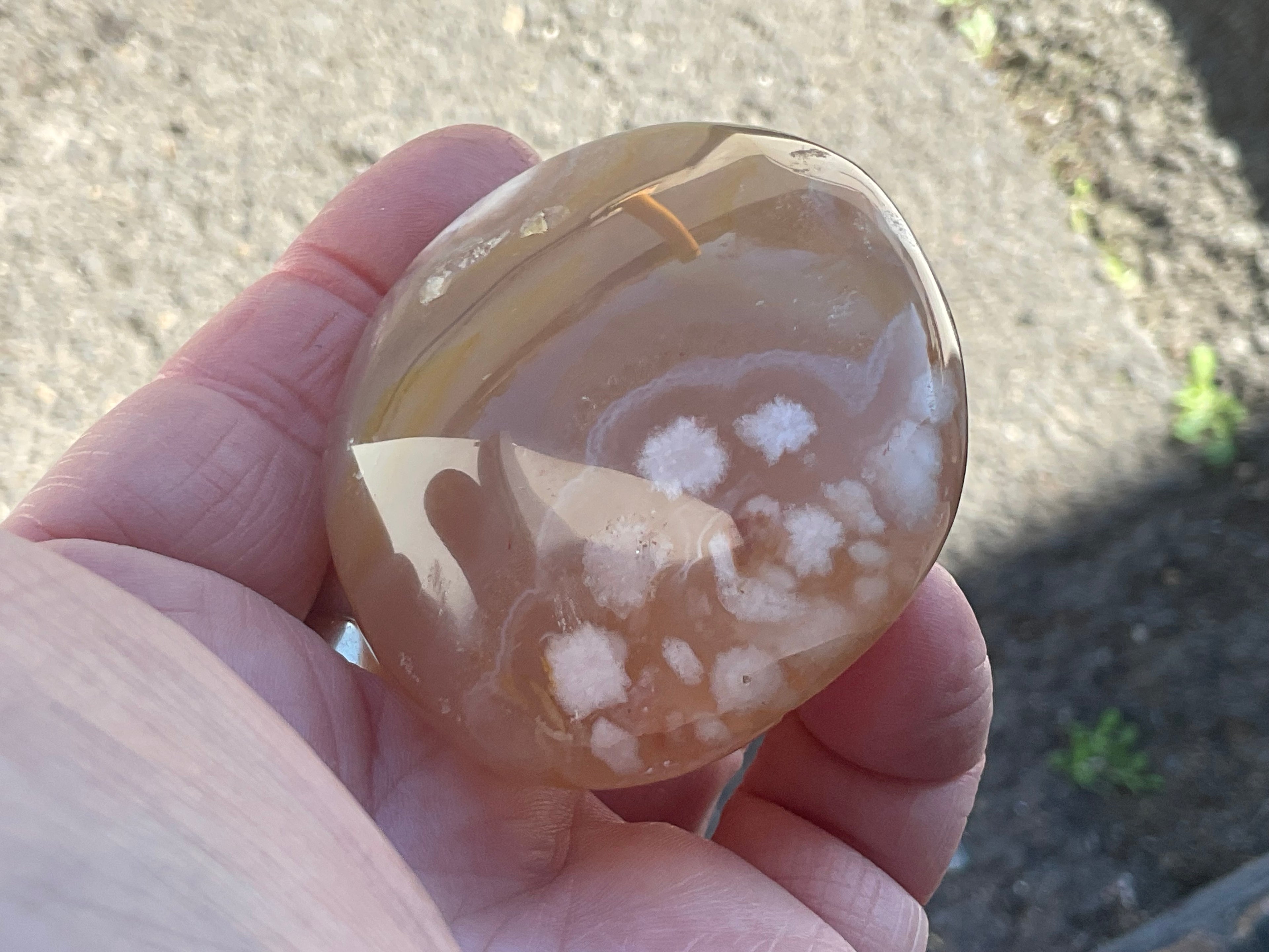 133g Flower Agate Palmstone B