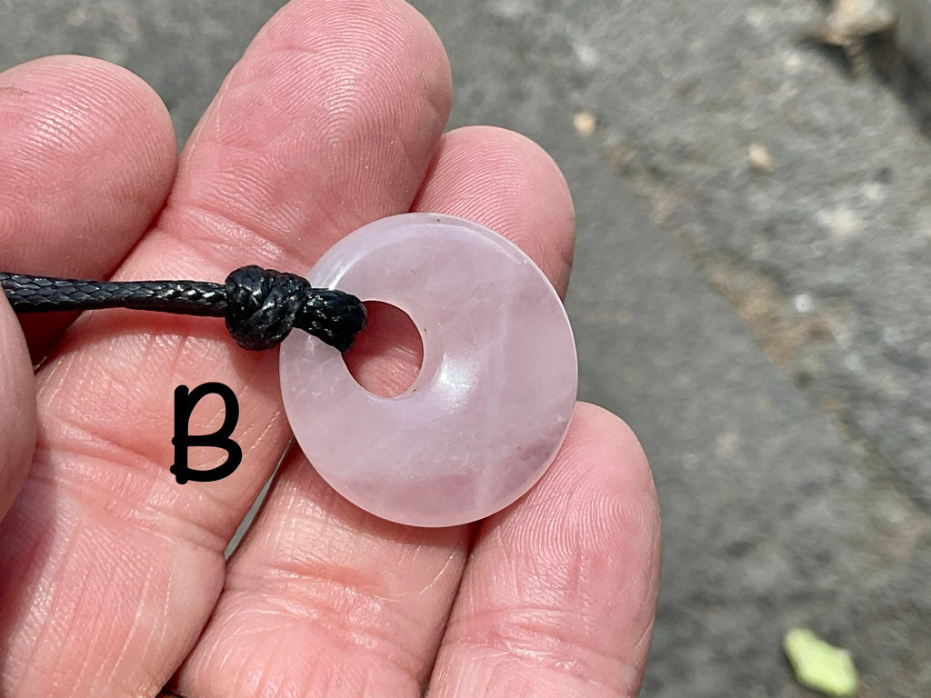 Rose Quartz Donut (Pi Stone) Variation Necklace Group 1
