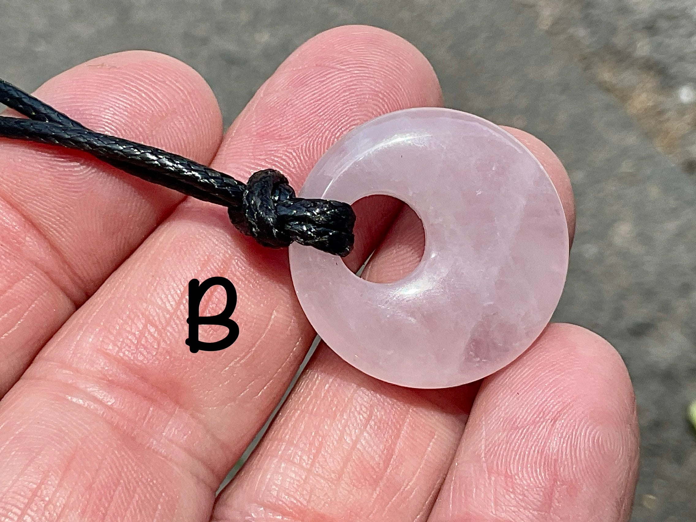 Rose Quartz Donut (Pi Stone) Variation Necklace Group 1