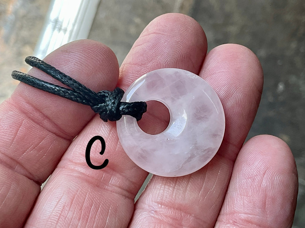 Rose Quartz Donut (Pi Stone) Variation Necklace Group 1