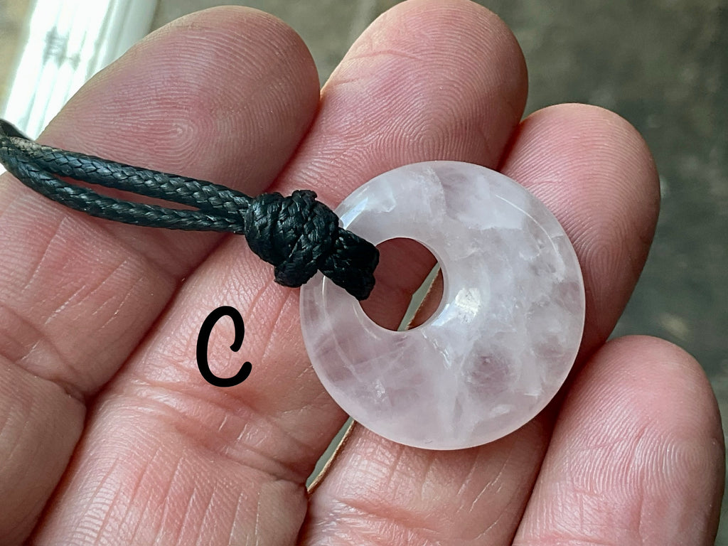 Rose Quartz Donut (Pi Stone) Variation Necklace Group 1