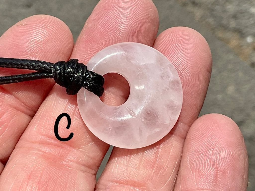 Rose Quartz Donut (Pi Stone) Variation Necklace Group 1