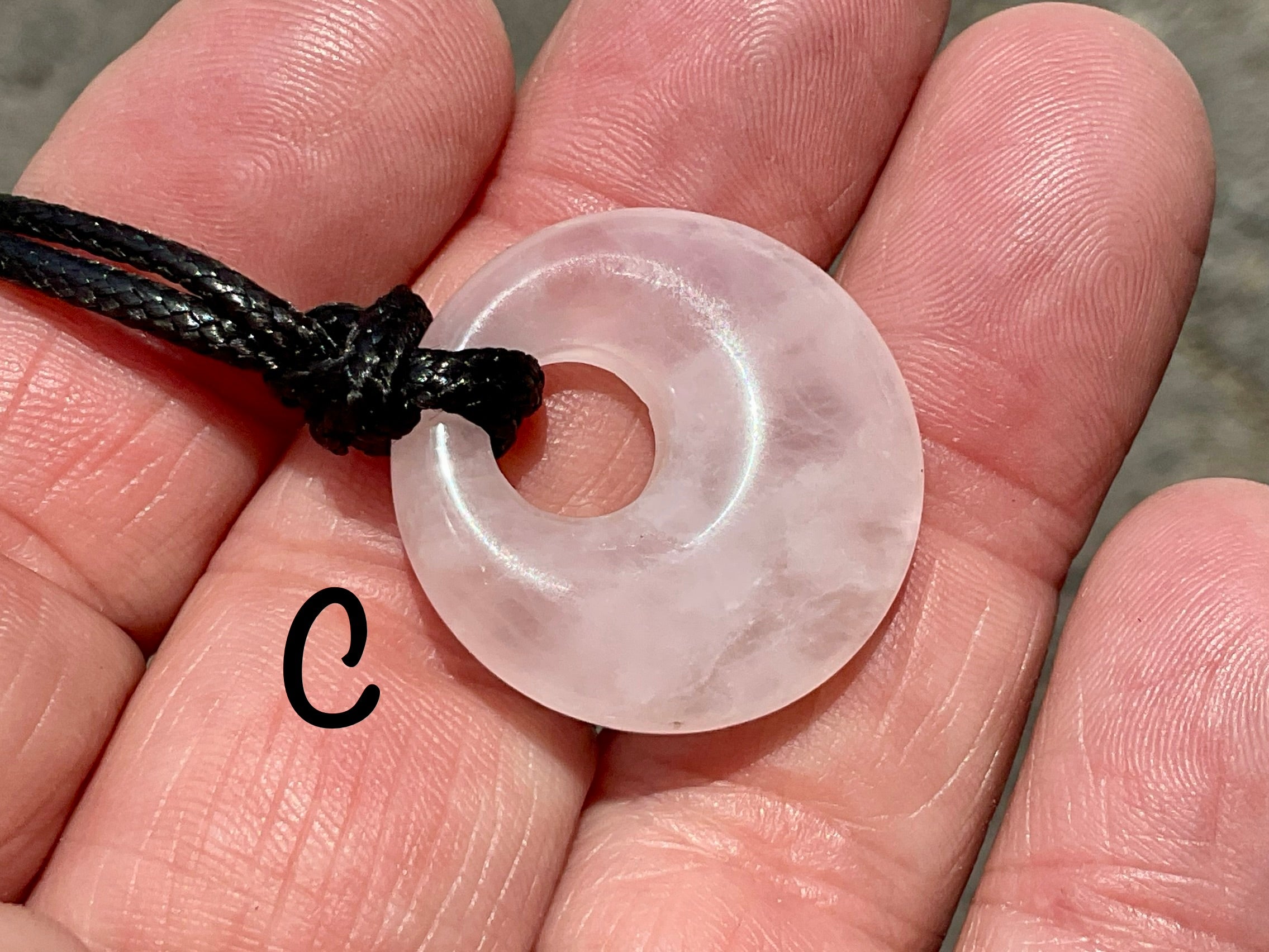 Rose Quartz Donut (Pi Stone) Variation Necklace Group 1
