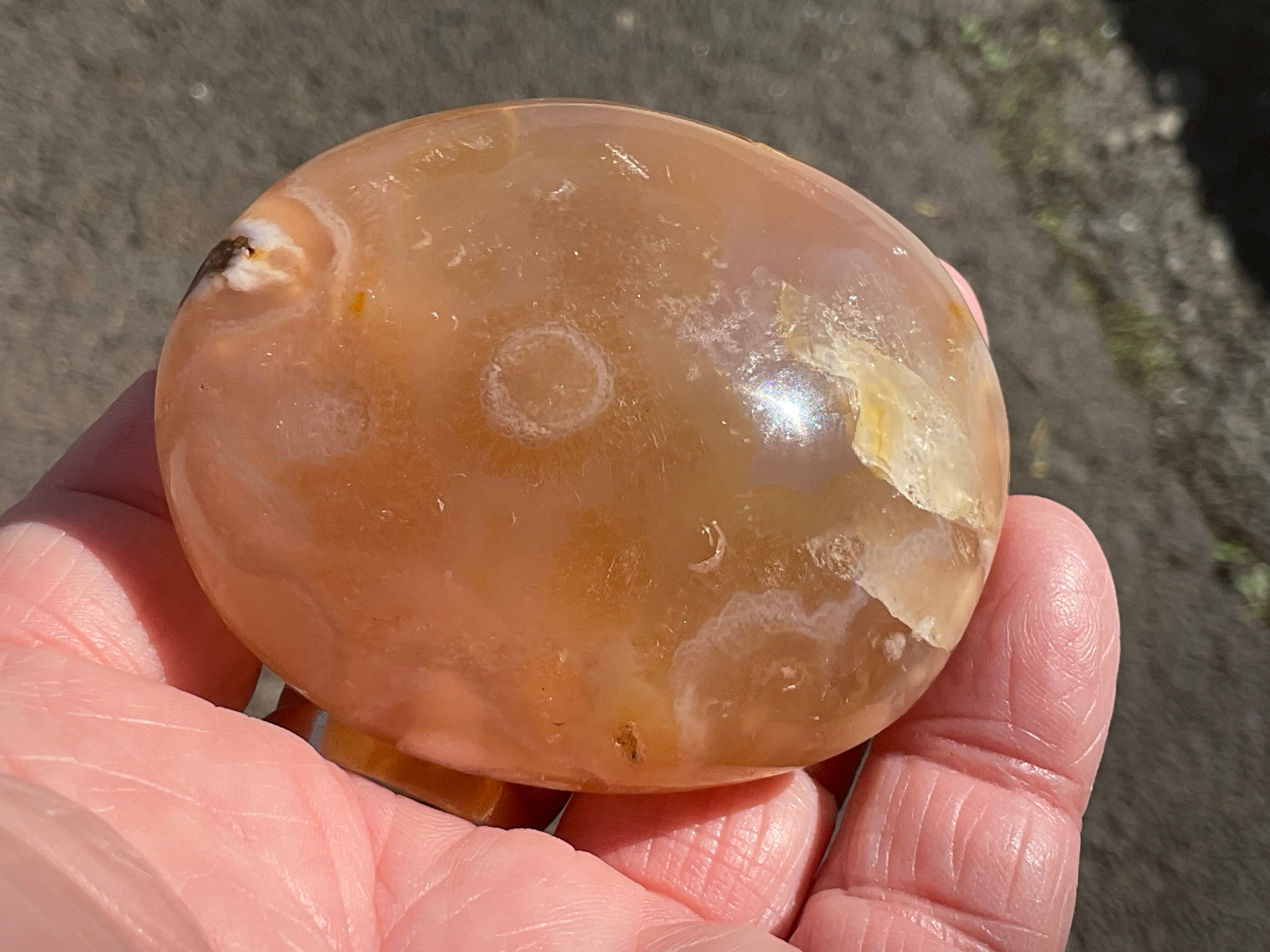 133g Flower Agate Palmstone B