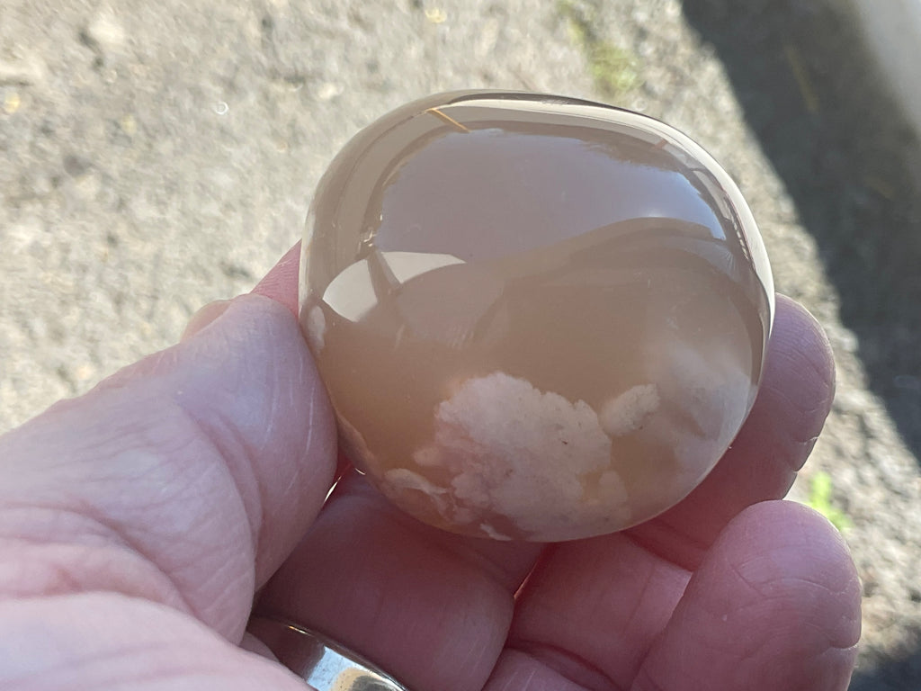 79g Flower Agate Palmstone 1B