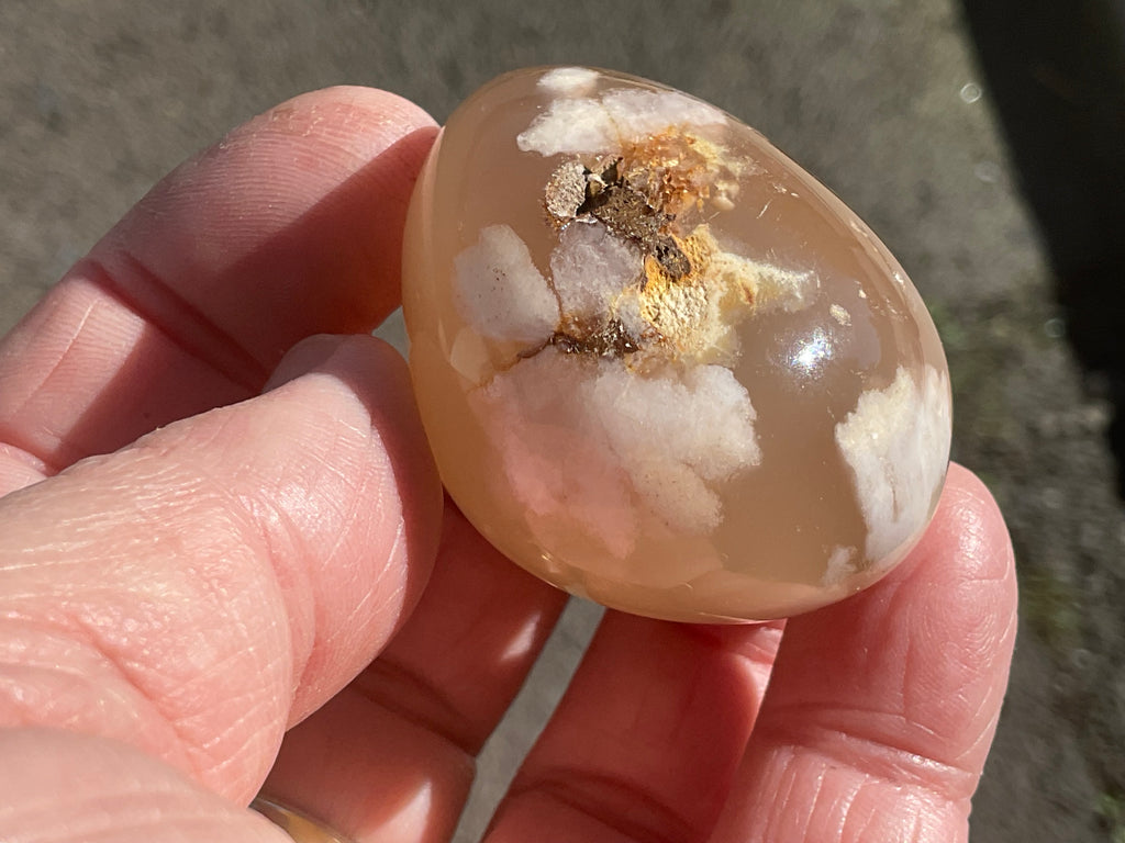 79g Flower Agate Palmstone 1B