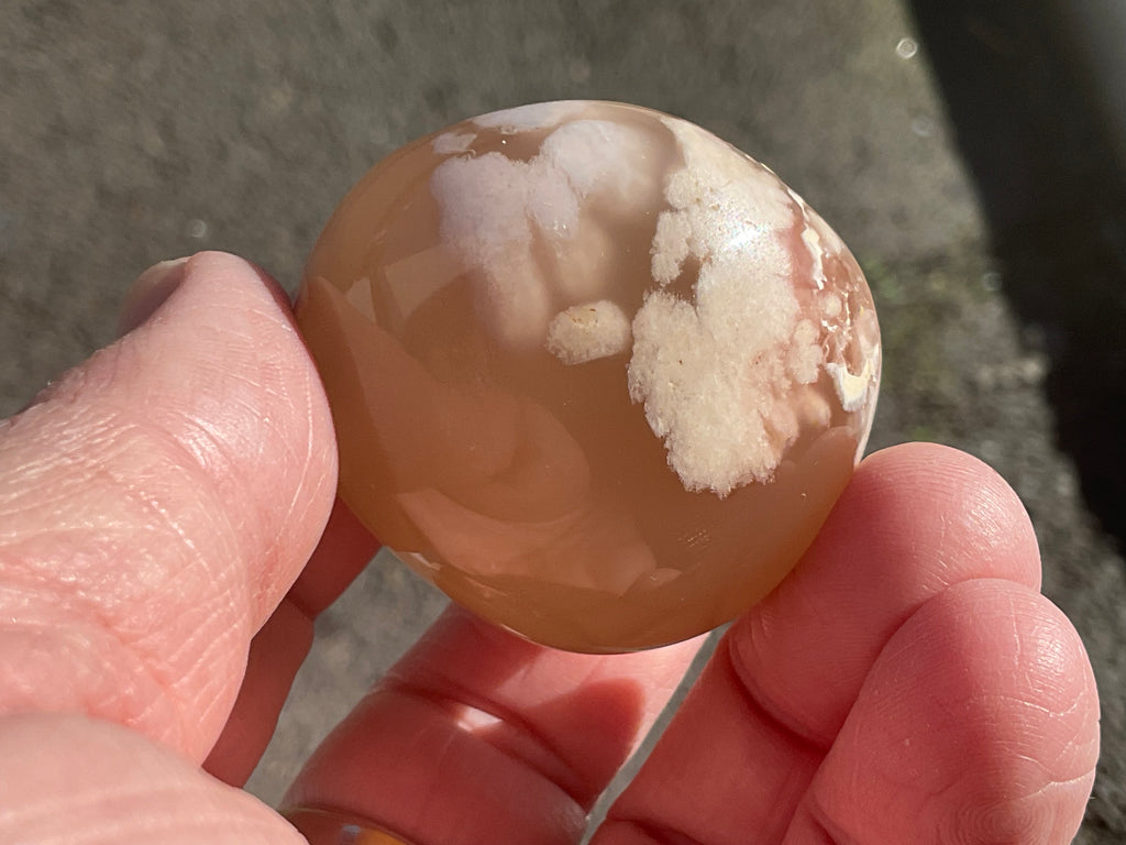 79g Flower Agate Palmstone 1B
