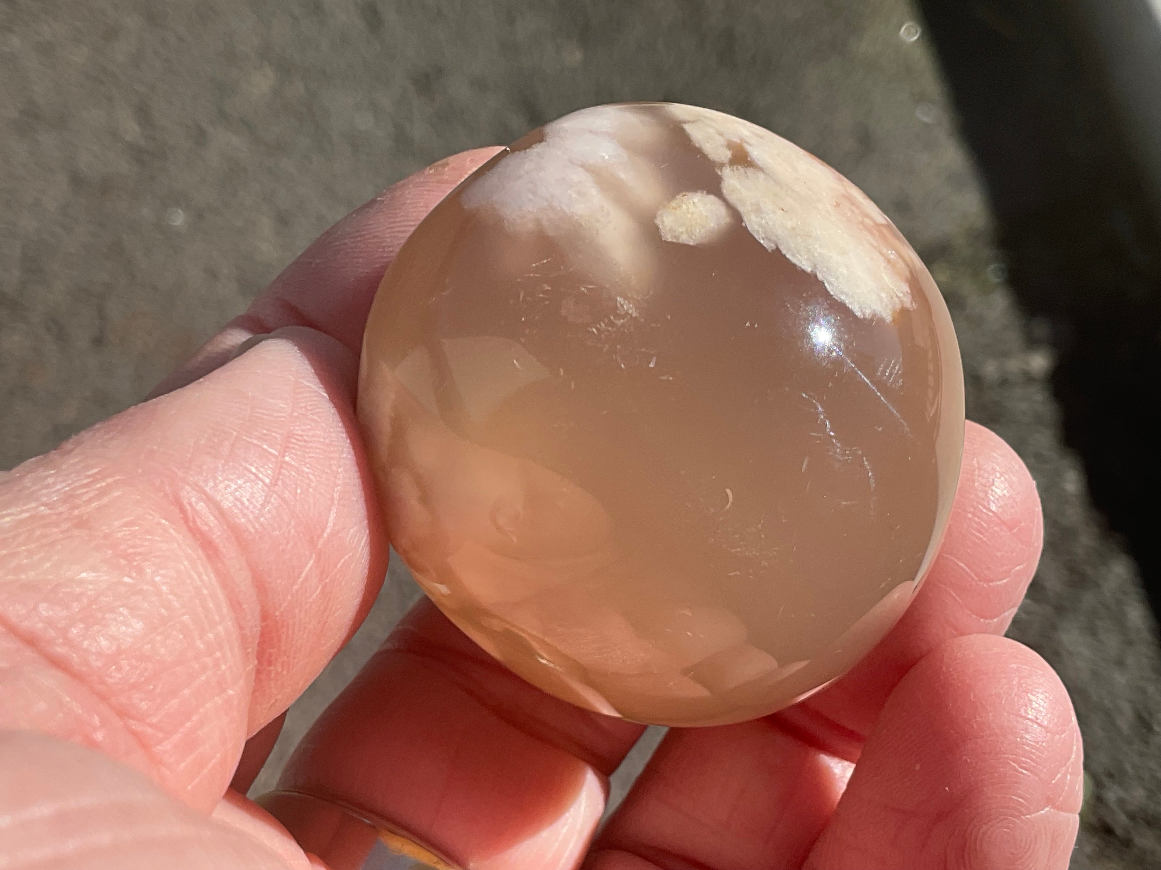 79g Flower Agate Palmstone 1B