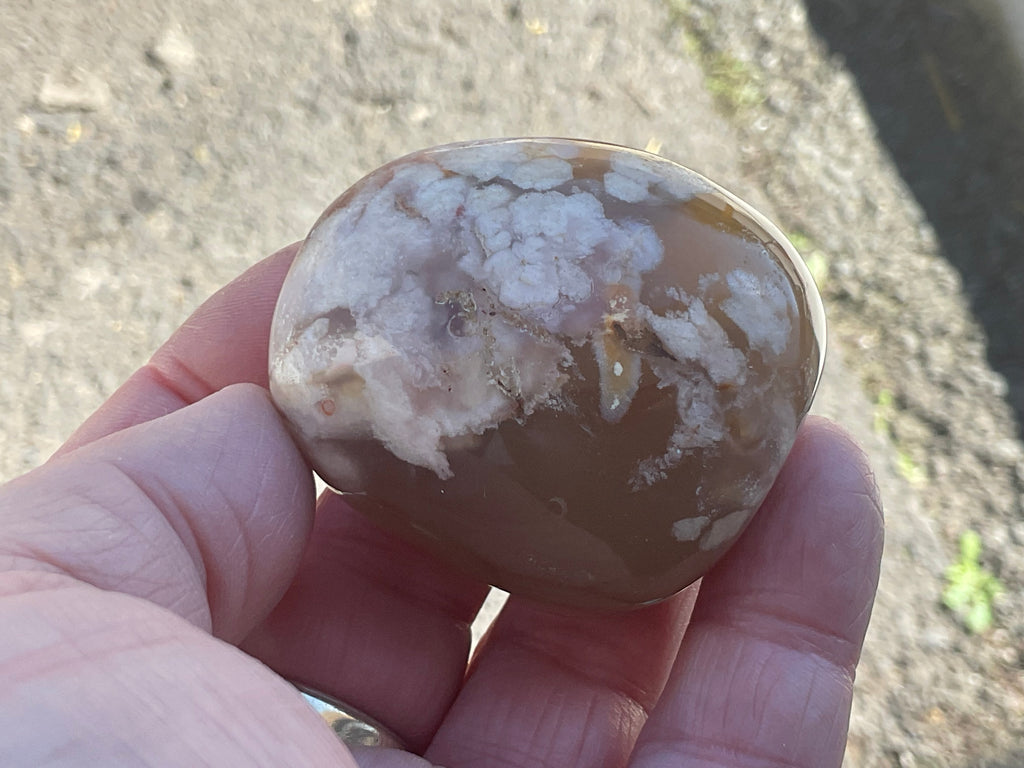 97g Flower Agate Palmstone 2D