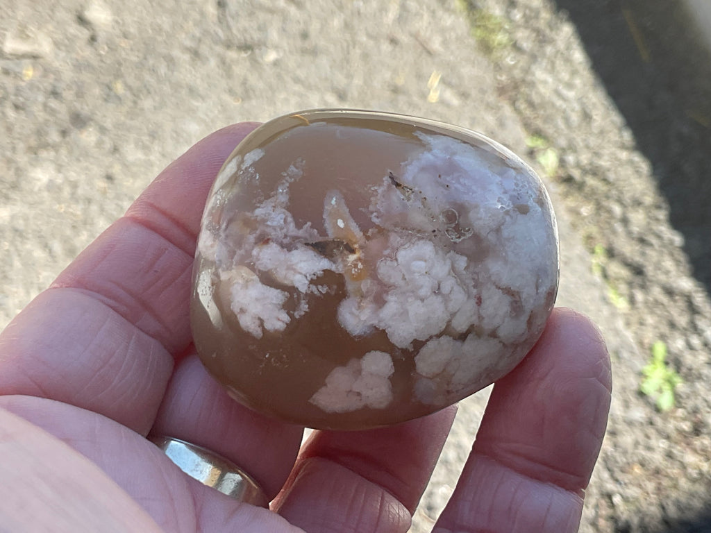 97g Flower Agate Palmstone 2D
