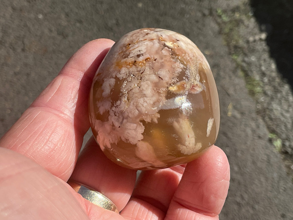 97g Flower Agate Palmstone 2D