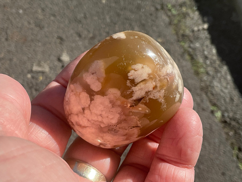 97g Flower Agate Palmstone 2D